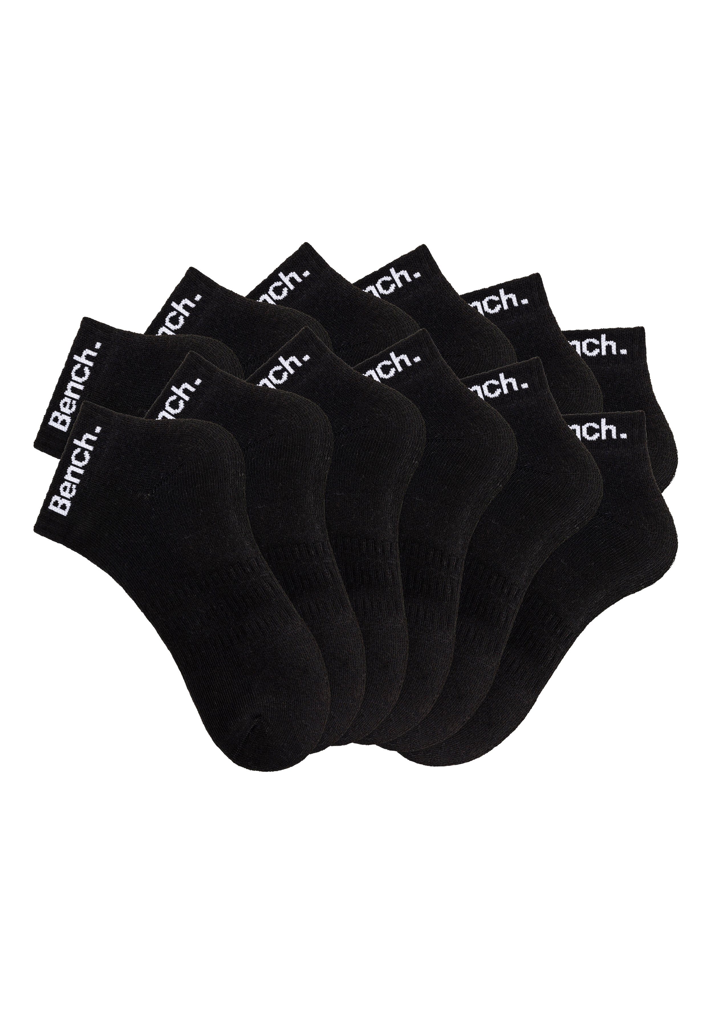 Bench. Sportsocken Kurzsocken mit Halbfußfrottee Tennis 12-Paar) 12x schwarz (Set