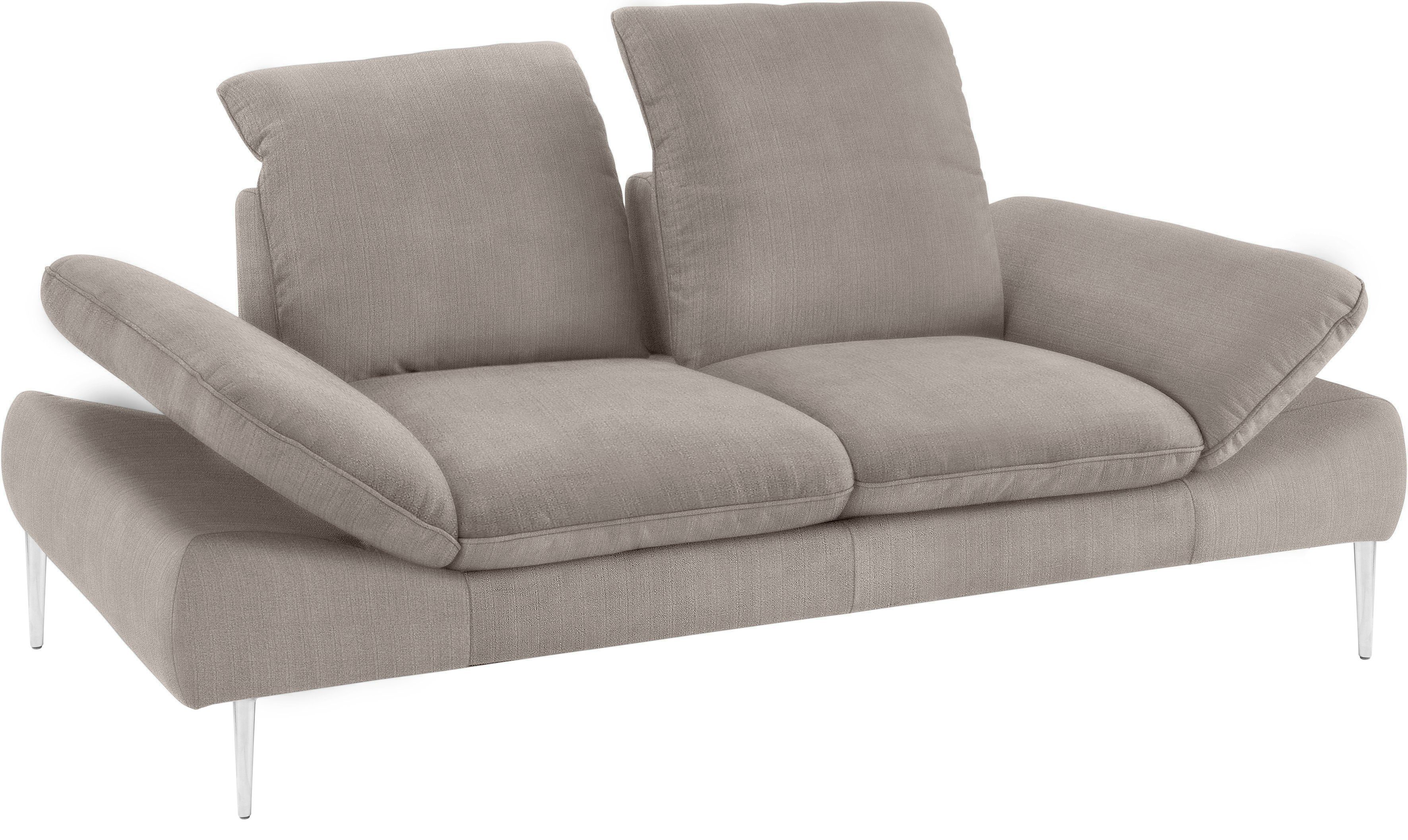 2-Sitzer W.SCHILLIG cm enjoy&MORE, silber mit matt, Sitztiefenverstellung, 202 Breite Füße