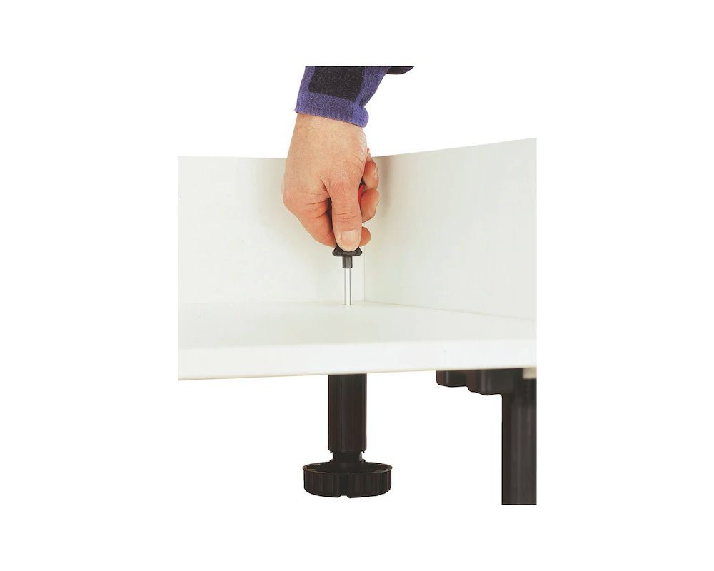 kuechenkonsum Möbelfuß Möbelfuß 200 mm höhenverstellbar 190-218 mm Kunststoff schwarz 4x, (Satz, 4-St), 4x Stellfuß 200 mm verstellbar 190-218 mm – Bild 4 von 5