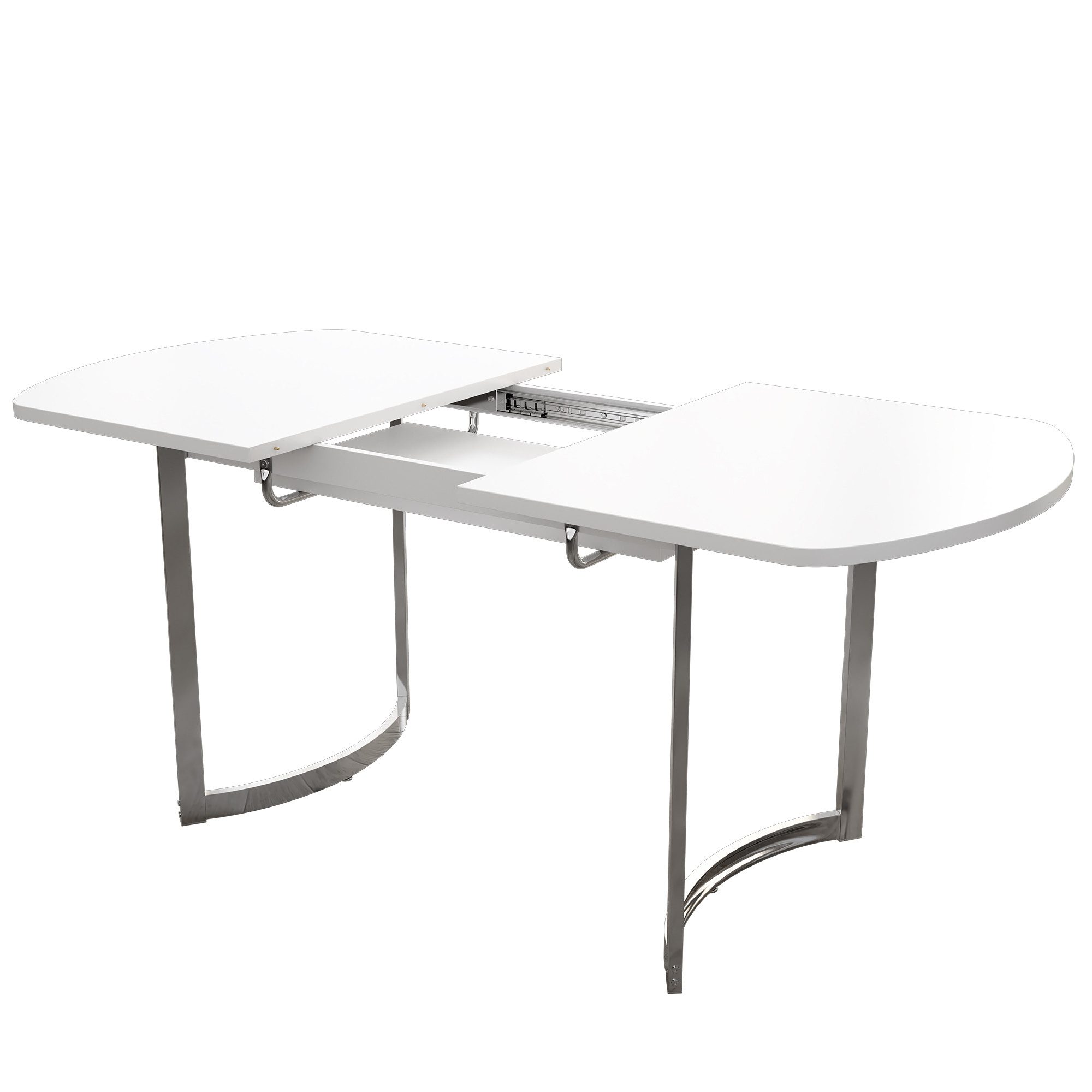 Odikalo Esstisch Teleskop-Esstisch Ausziehbarer 140/180x80 ausziehbare Länge 180cm weiß