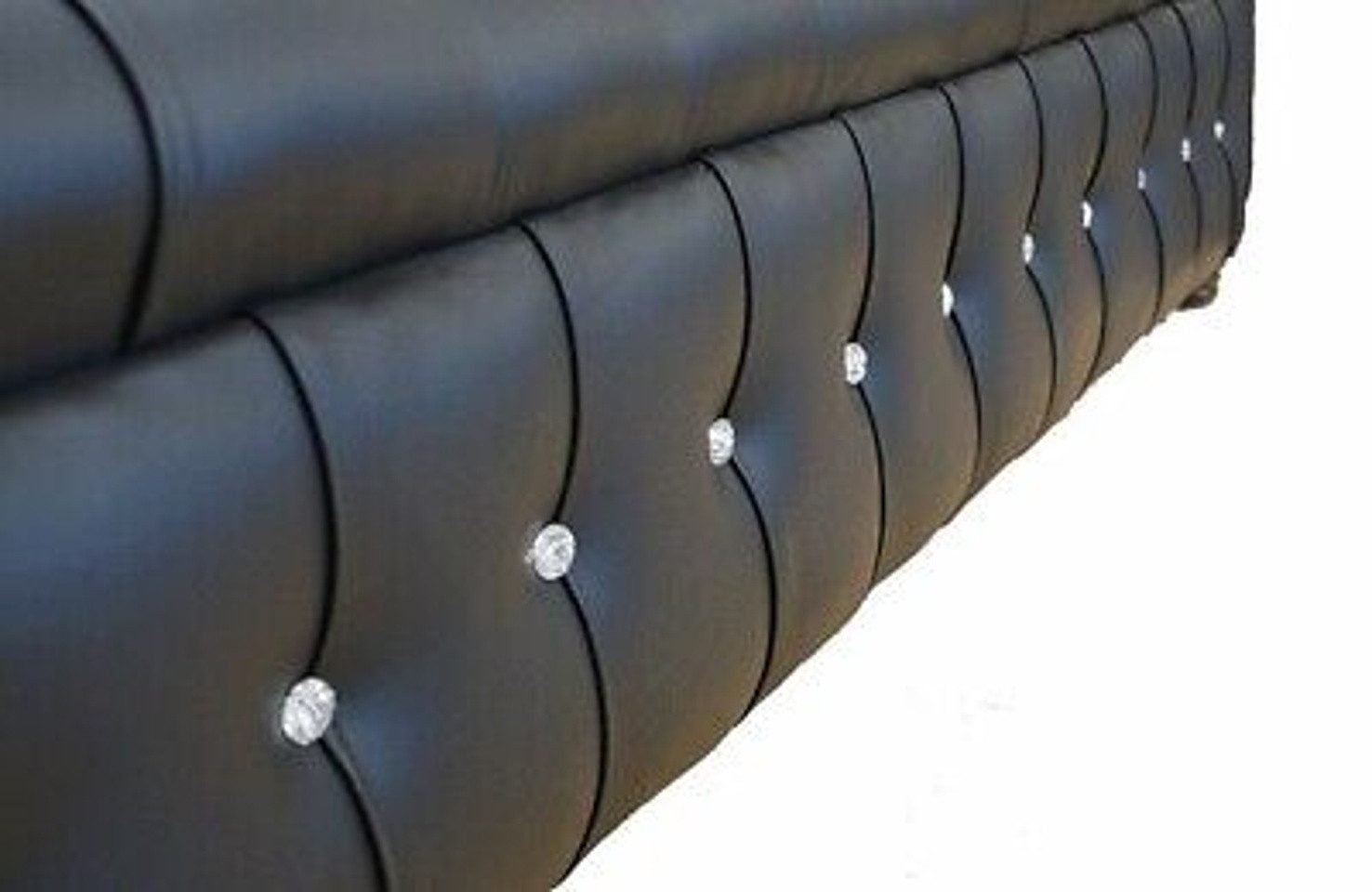 Xlmoebel 3-Sitzer Chesterfield Couch Garnitur 3 Sitzer 100% Leder Sofort, Made in Europa