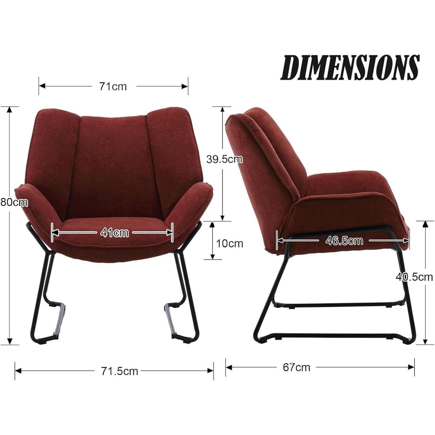 LuxusKollektion Loungesessel Loungesessel Relaxsessel Wohnzimmer Balkon Chenille Dunkel Rot