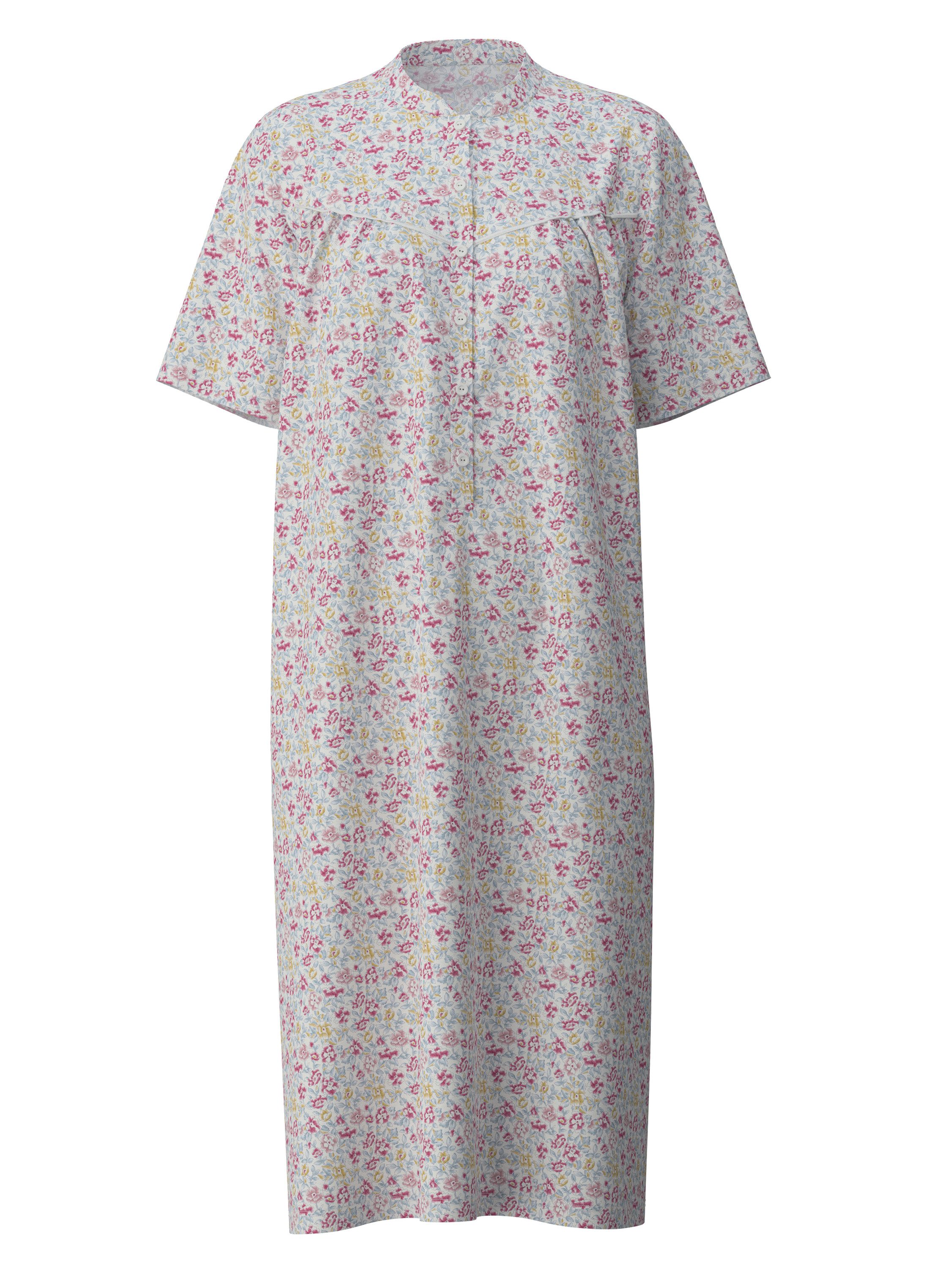 CALIDA Nachthemd Soft Cotton Damen (1-tlg) Länge 110 cm, mit Stehkragen und Knopfleiste