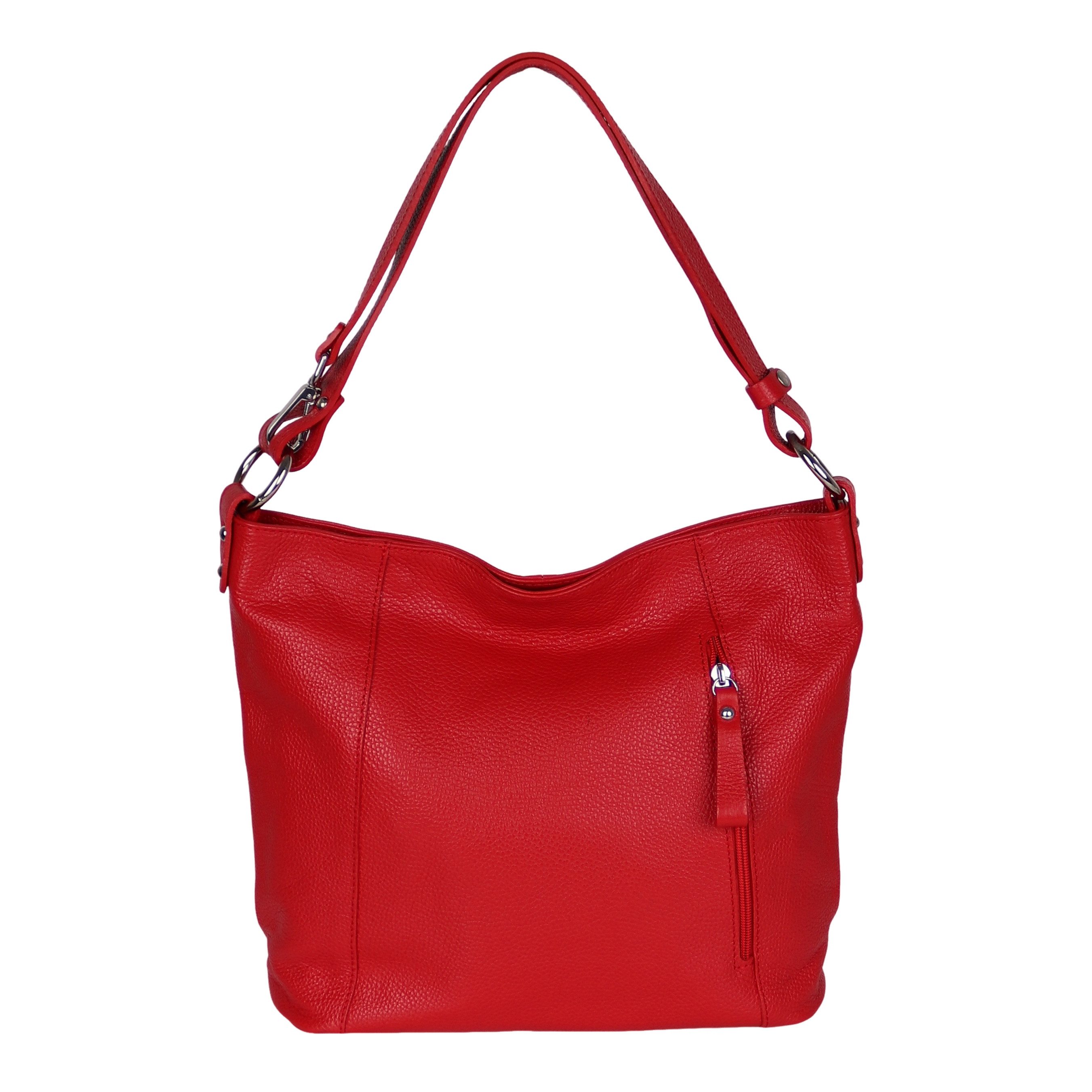 MIRROSI Umhängetasche Damen, Schultertasche,Aus Echtleder, Made in Italy (ca.37x28x11cm)