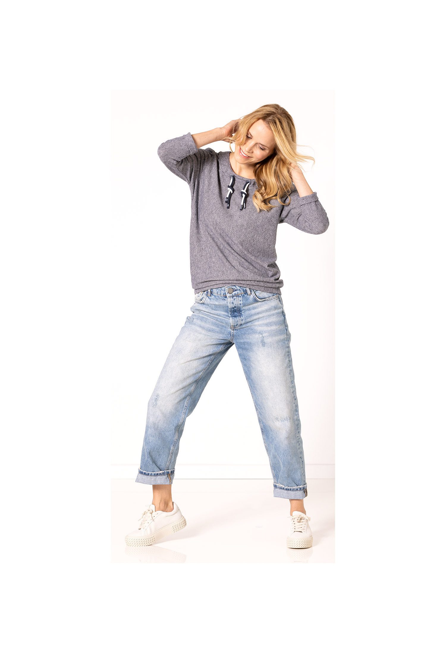 SER Sweatshirt Sweatshirt, Herringbone Design, W9240625 günstig online kaufen