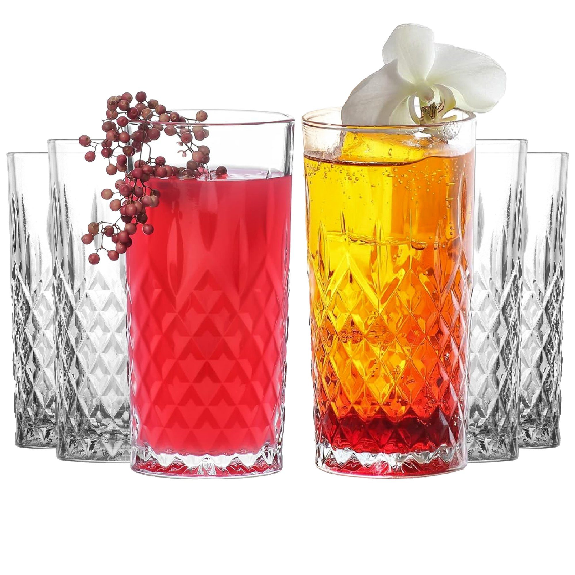 LAV Gläser-Set Odin, 12-tlg., Glas, 12er Set, 355ml, ideal für Gin Tonic, Mojito, Softdrinks