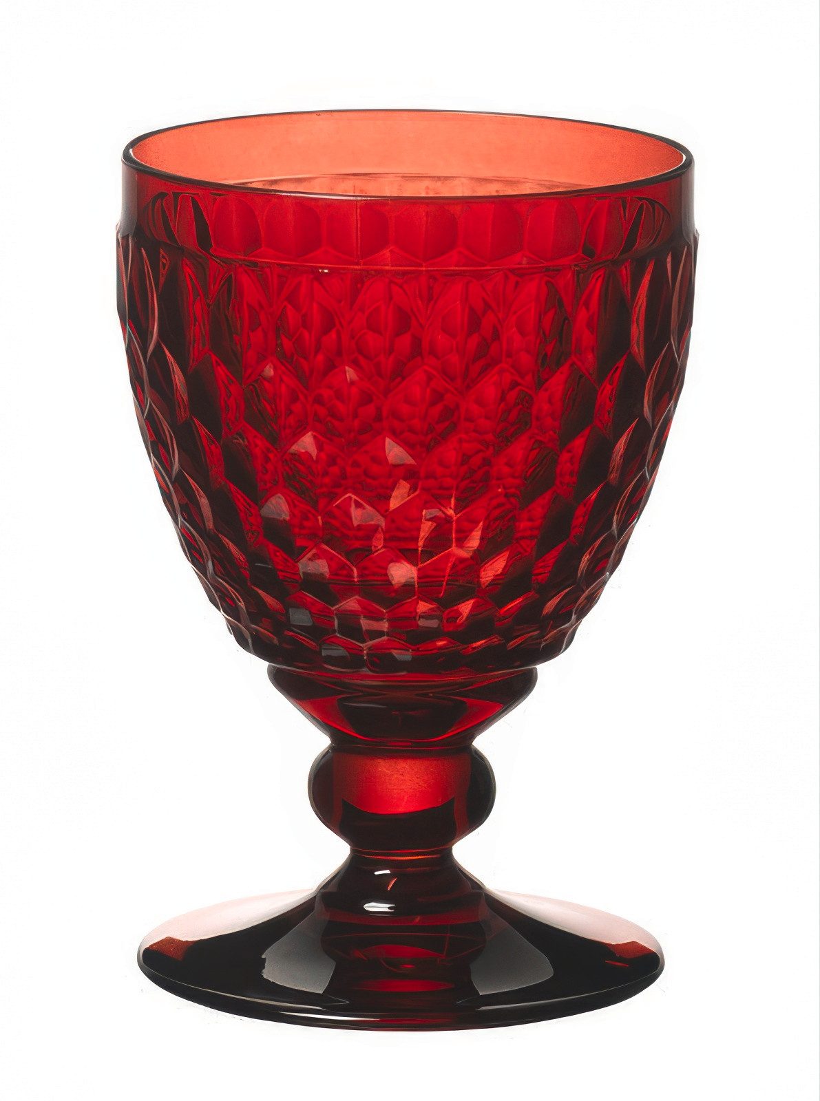 Villeroy & Boch Rotweinglas Boston Coloured, Kristallglas, Spülmaschinengeeignet, Rot, Motiv: Boston