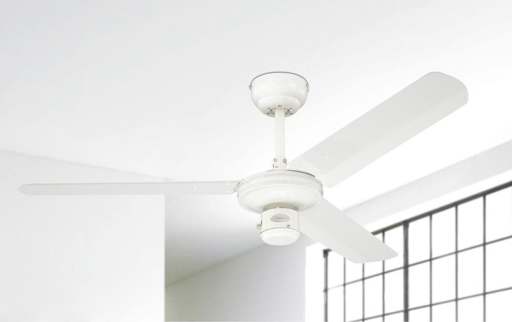 Westinghouse Deckenventilator Deckenventilator Industrial 122 cm Weiß mit Zugkette, Mit Zugschnur