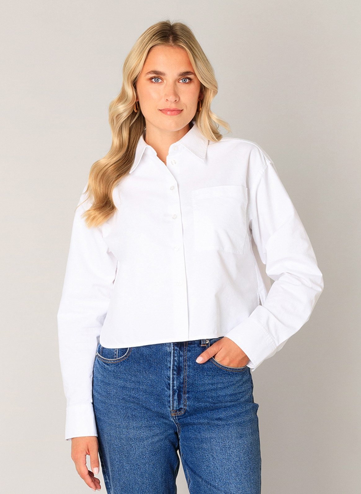 Base Level Hemdbluse Bea kurz, mit Brusttasche günstig online kaufen