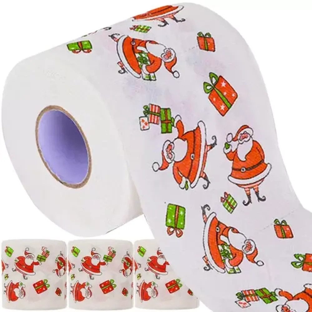 Ruhhy Toilettenpapier Weihnachts-Toilettenpapier Santa Claus (Spar-Set 4-St. weihnachtlich), Zweilagiges Papier vereint Komfort, Stabilität