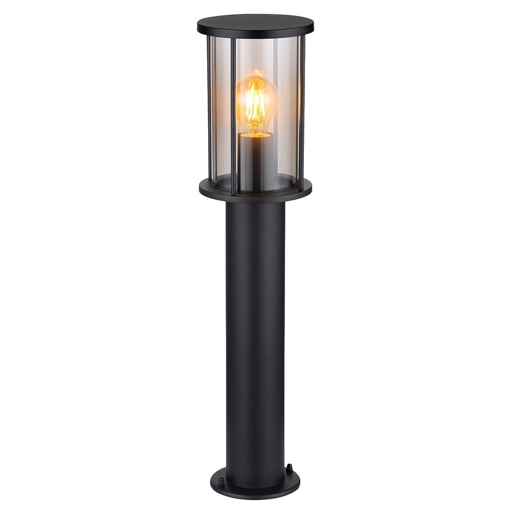 GLOBO LIGHTING Außen-Stehlampe, Leuchtmittel nicht inklusive, Stehlampe Gartenleuchte Terrasse wetterfest Edelstahl schwarz H 60 cm