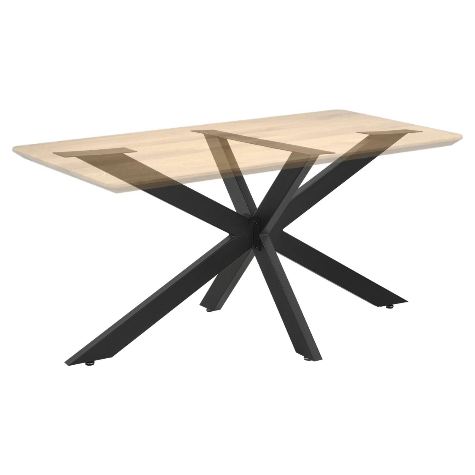STADO Tischbein Tischgestell, X-Design, 150x78x71 cm, Anthrazit, Schwarz, Stahl