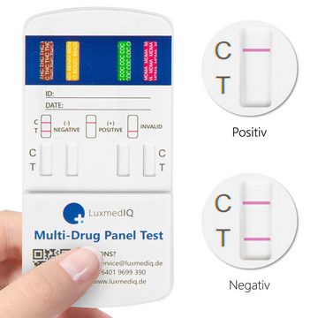 LuxmedIQ Alkohol-Teststreifen 5x Drogenschnelltest für 8 Drogenarten - Urin Drogentest Multi 8, 5-St.