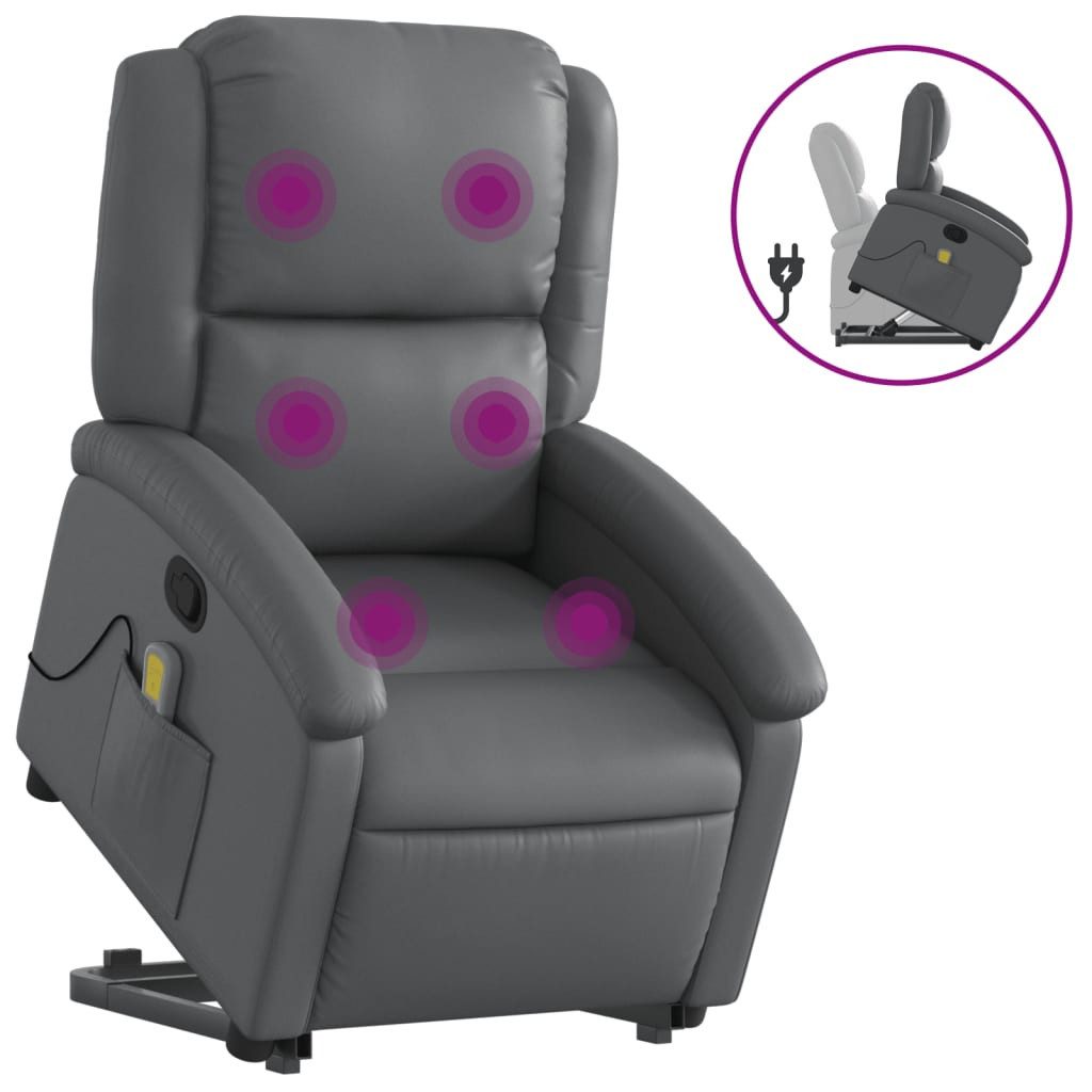 vidaXL Sessel Massagesessel mit Aufstehhilfe Grau günstig online kaufen