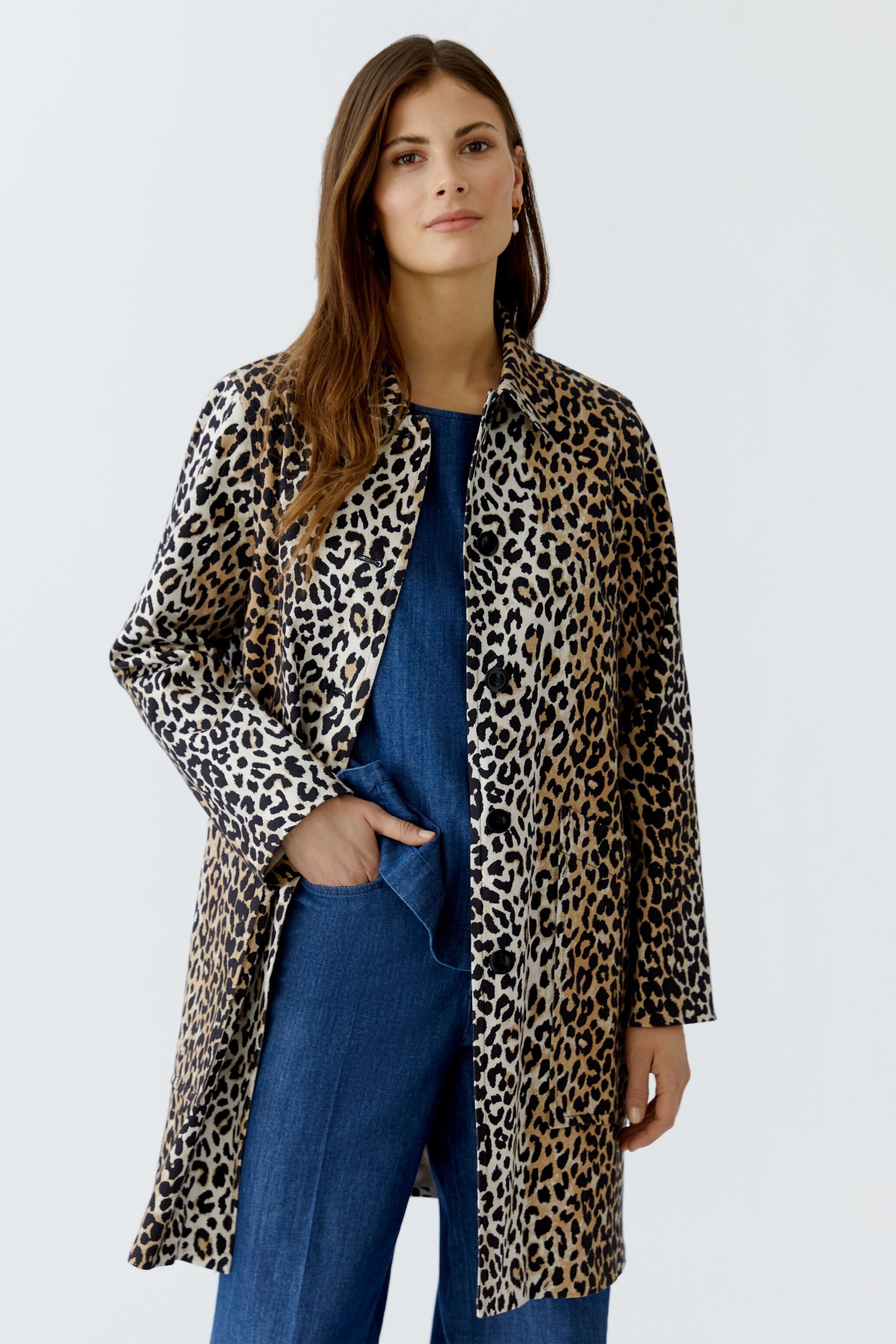 Oui Trenchcoat Kurzmantel reine Baumwolle günstig online kaufen