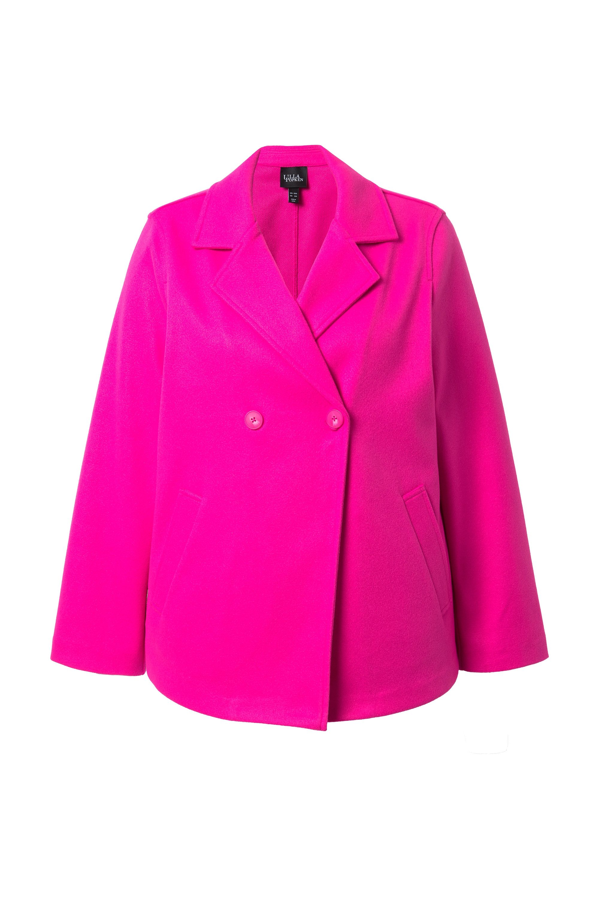 Sommerjacke Fleece-Cabanjacke A-Linie Reverskragen Langarm