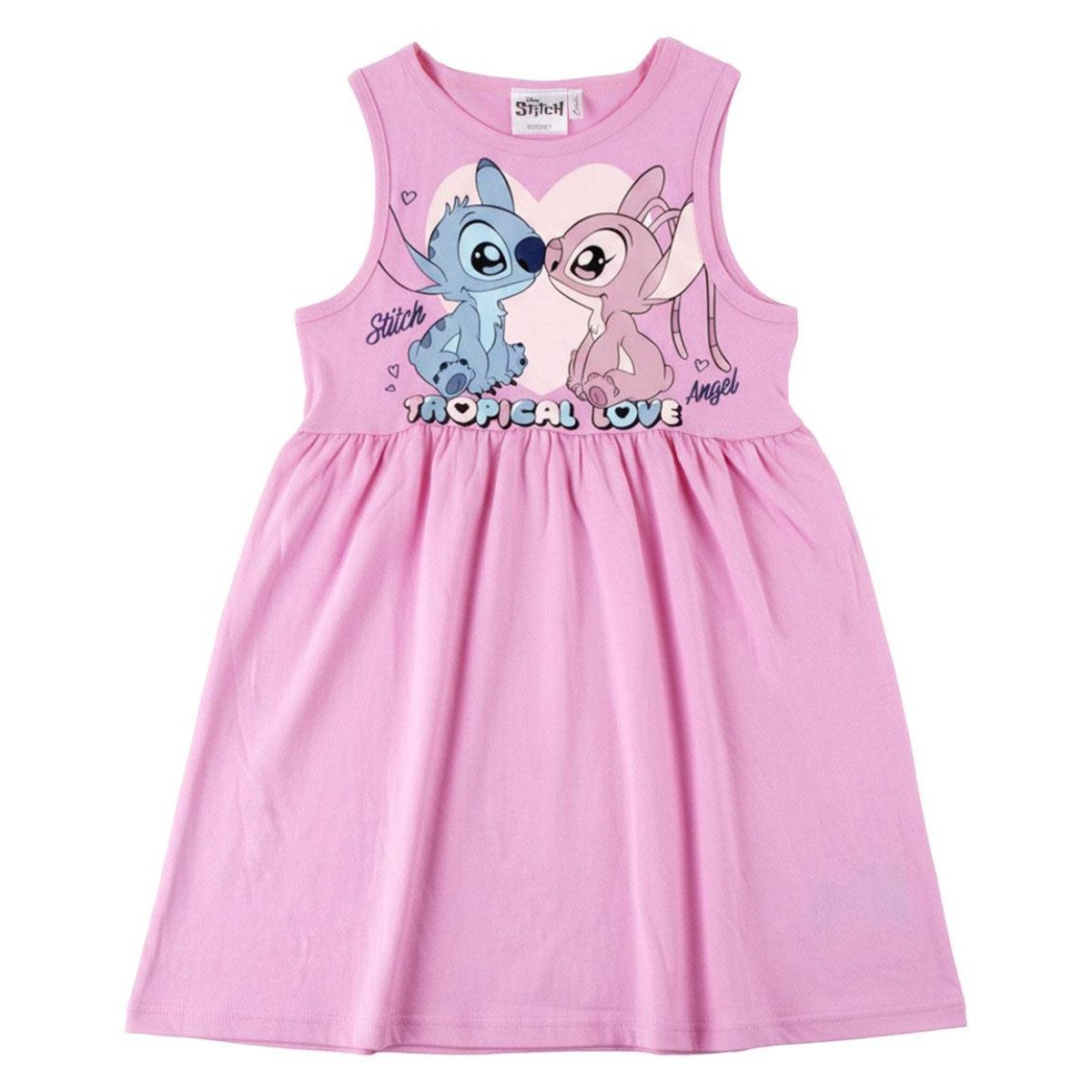 Disney Jerseykleid Lilo und Stitch Mädchen Kleid Single Jersey 100% Baumwolle