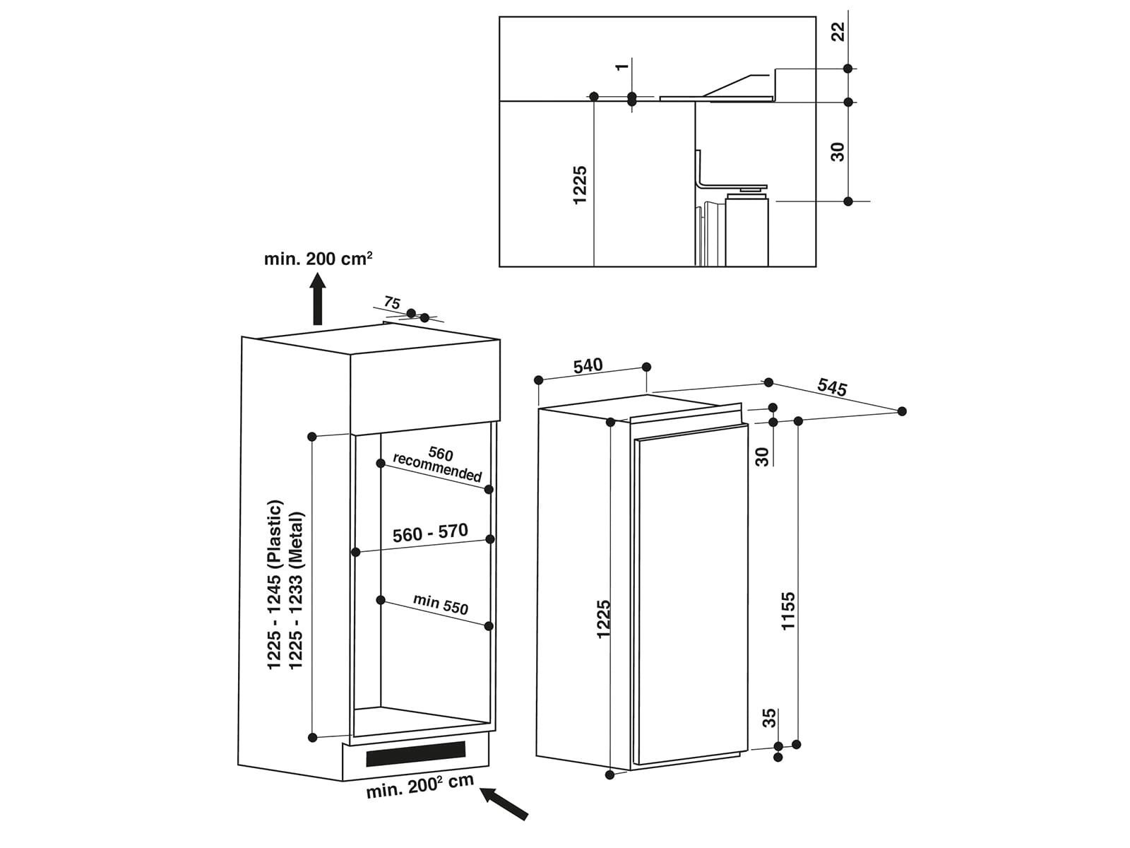 Privileg Einbaukühlschrank PRC 12VS2, 0.0 cm hoch, integrierbar