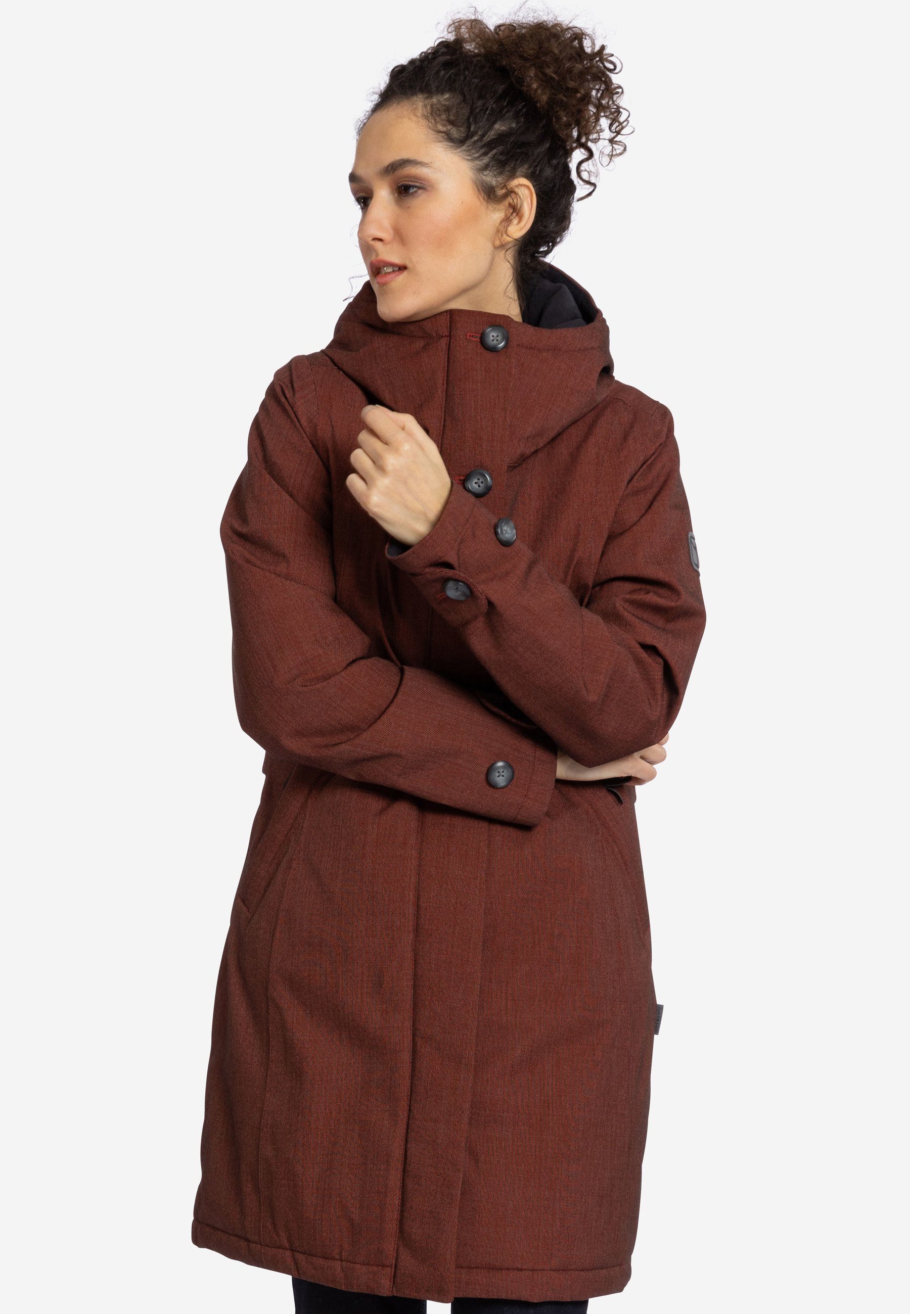 Elkline Winterjacke Grace verstellbare Taillenweite gefütterte Kapuze warm