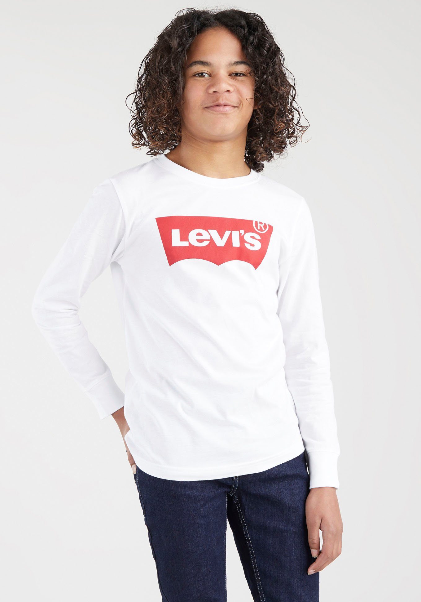 Levi's® Kids Langarmshirt L/S BATWING white BOYS TEE for