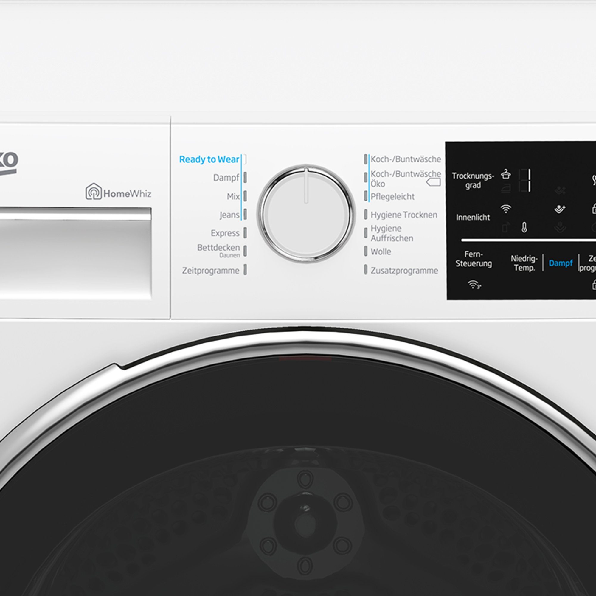 BEKO Wärmepumpentrockner B5T62243W, Knitterschutz, WiFi, Silent-Programm, Allergikergeeignet
