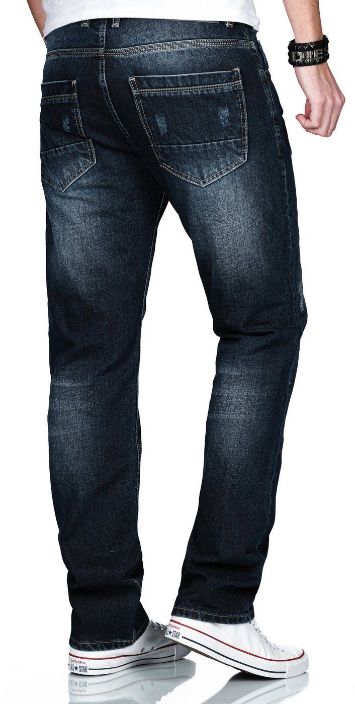 Alessandro Salvarini Straight-Jeans Herren Comfort Fit – Baumwolljeans im 5-Pocket-Style Klassische Jeans aus 100 % Baumwolle mit Knopfleiste – Bild 3 von 5