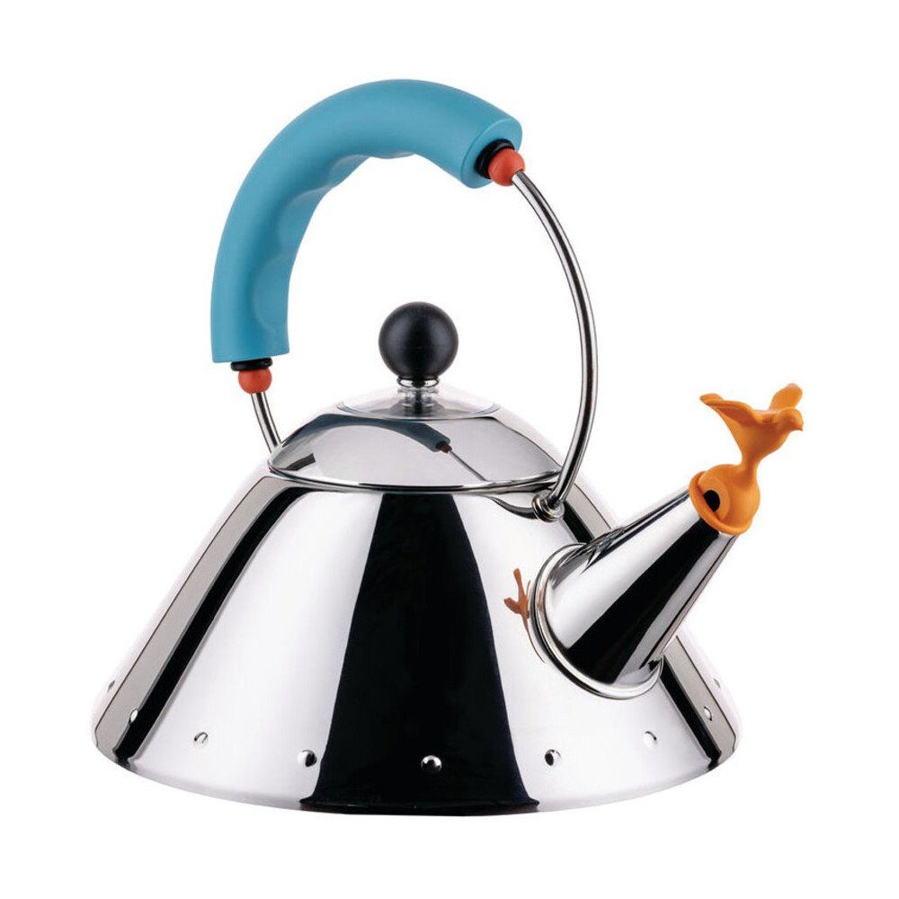 Alessi Wasserkessel Wasserkessel 9093/1 1,0 l Michael Graves hellblau, Edelstahl, thermoplastisches Harz, Wasserkessel, Ø20cm, Edelstahl, blau