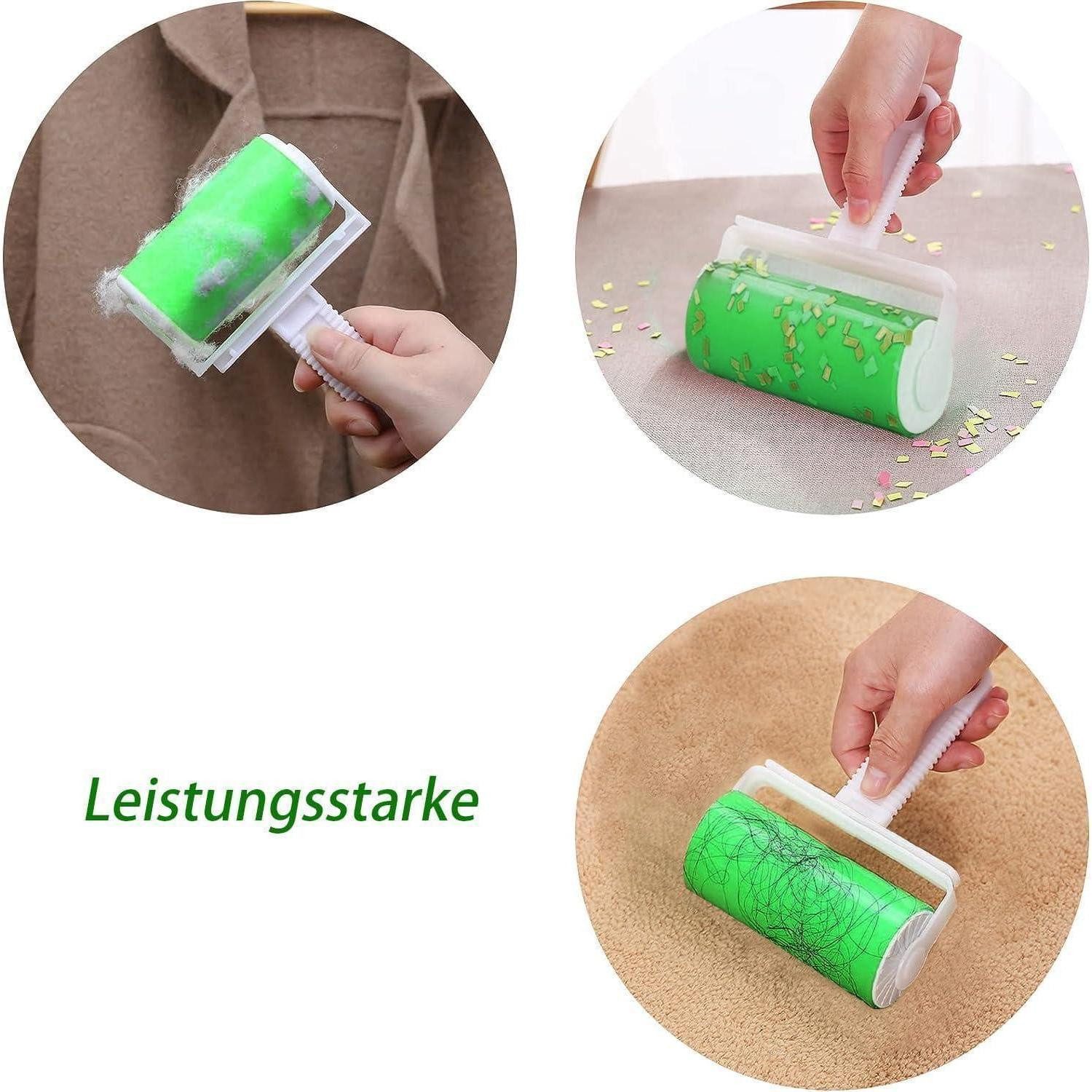 LuxusKollektion Küchenorganizer-Set Fusselrolle Tierhaarrolle 6er Set 2 Größen wiederverwendbar Grün