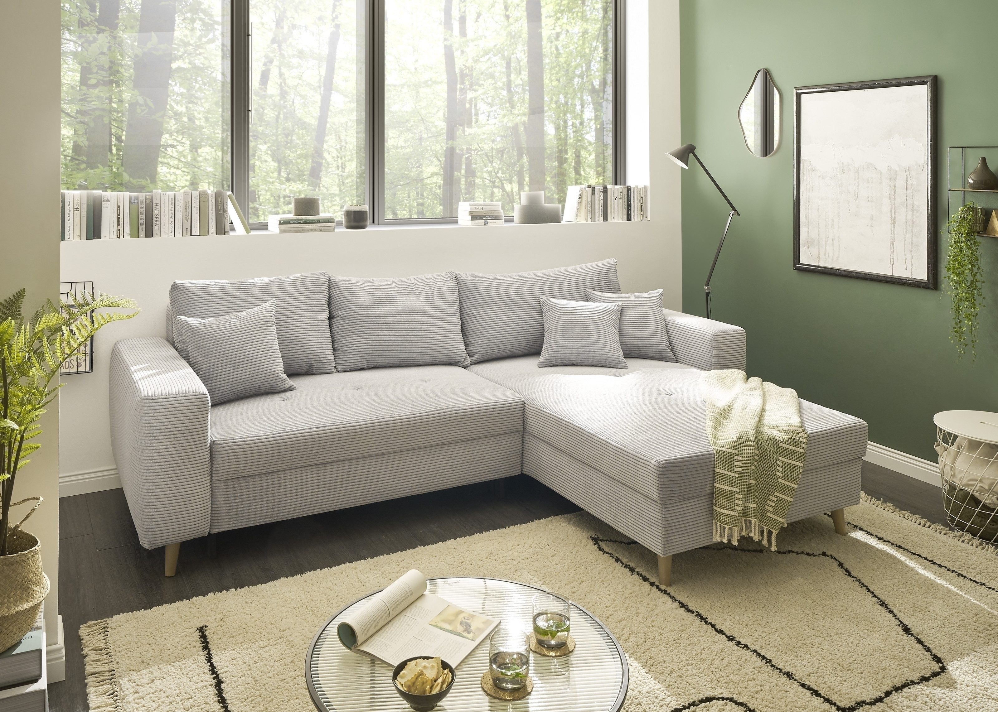 ED EXCITING DESIGN Ecksofa "Calanda L-Form", mit Hocker & 3 Zierkissen günstig online kaufen