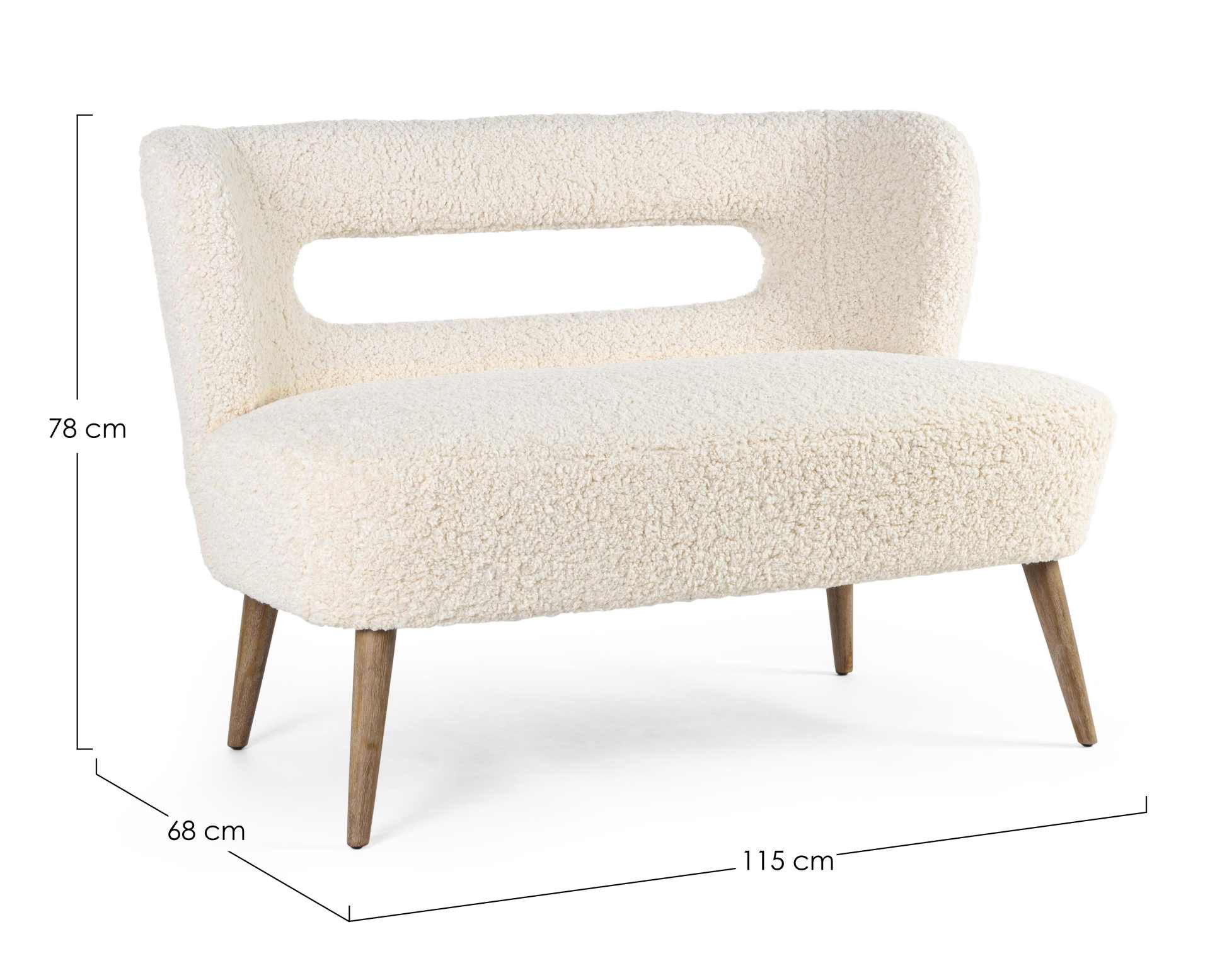 Bizzotto Sofa 2-Sitzer Sofa Cortina aus Teddy Stoff