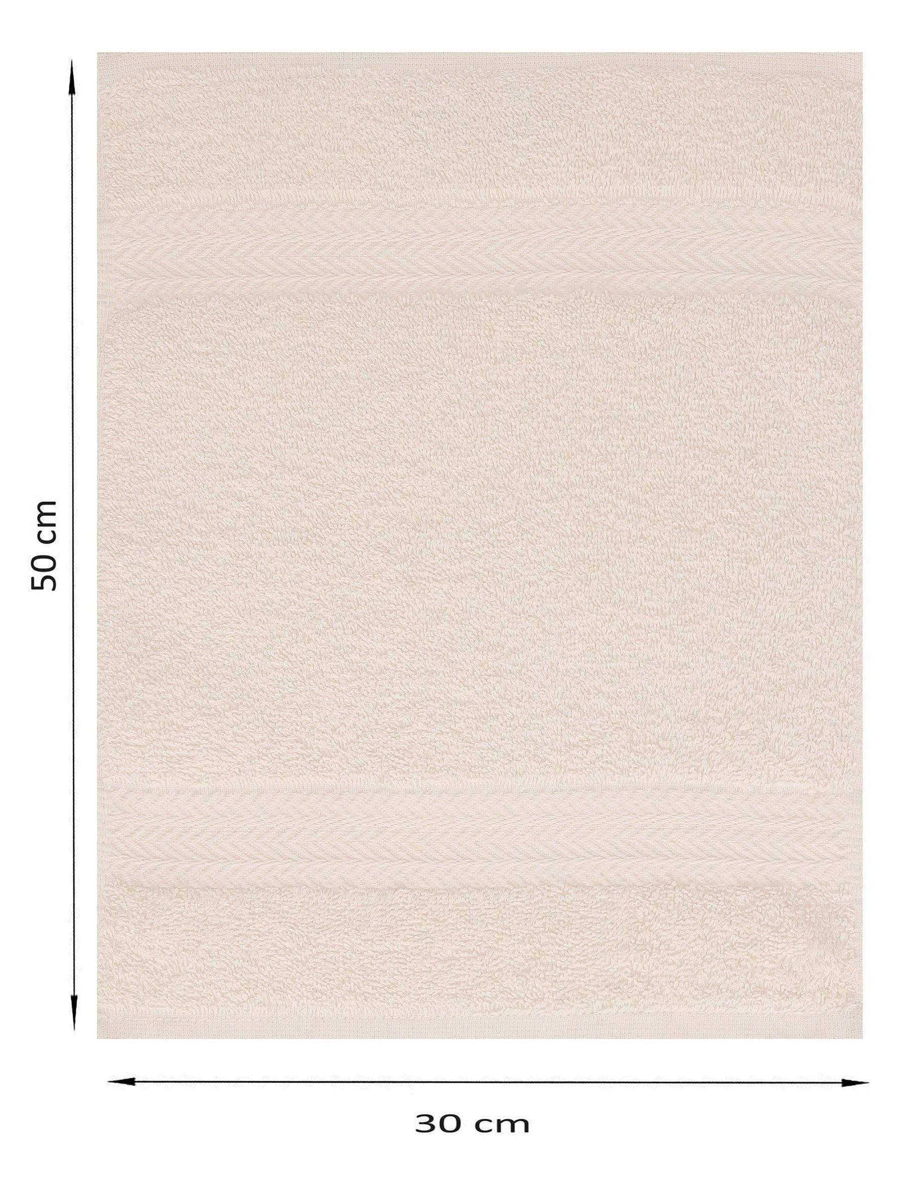 Gästehandtücher Baumwolle 100% Gästehandtücher 100% 30x50 Baumwolle sand, 20 Farbe Premium cm Gästetuch-Set Stück Betz