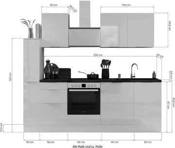 RESPEKTA Küche Elisabeth, vormontiert, inkl. E-Geräte, Breite 250 cm