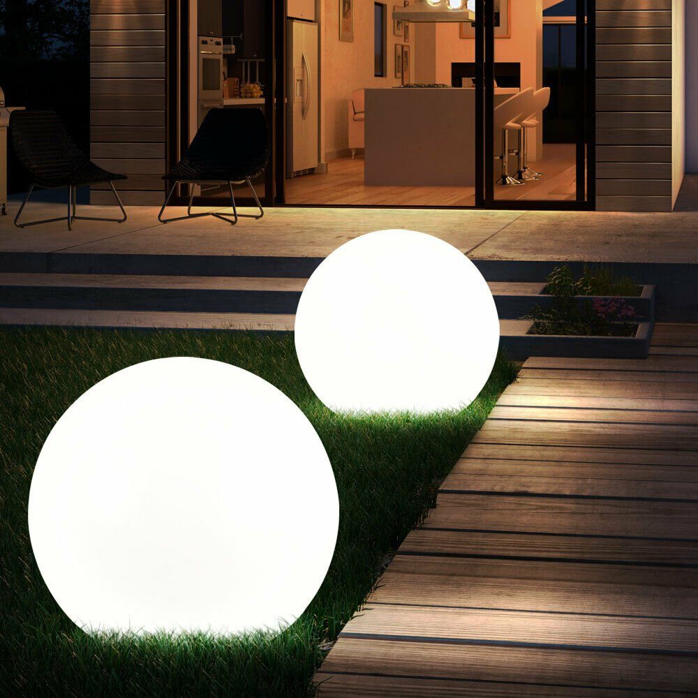 Set Veranda Steck verbaut, Leuchten Gartenleuchte, 3er Solar Außen fest LED etc-shop LED LED-Leuchtmittel