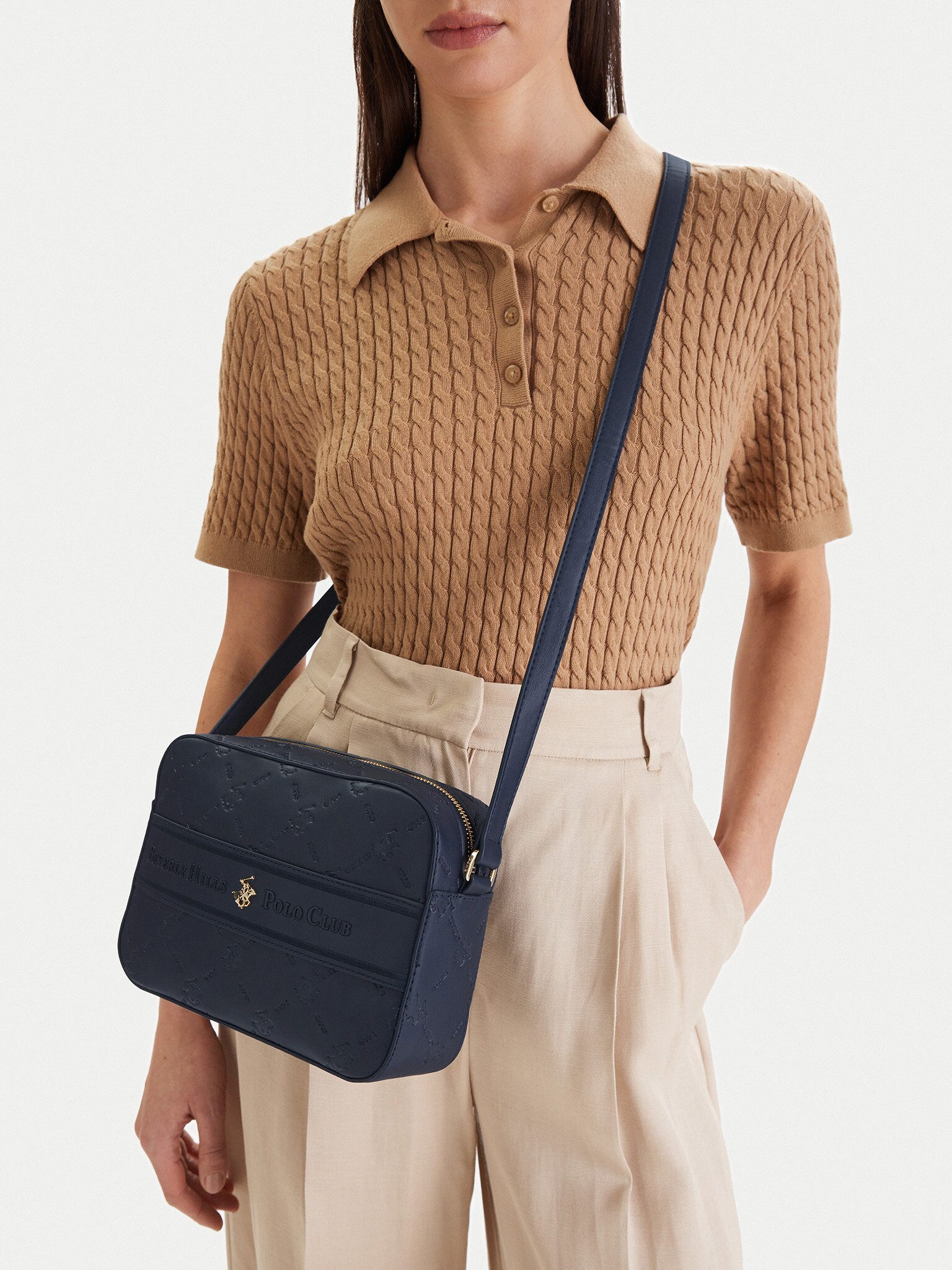 BEVERLY HILLS POLO CLUB Handtasche Beverly Hills Polo Club Damenhandtasche Marineblau BEVERLY HILLS POLO