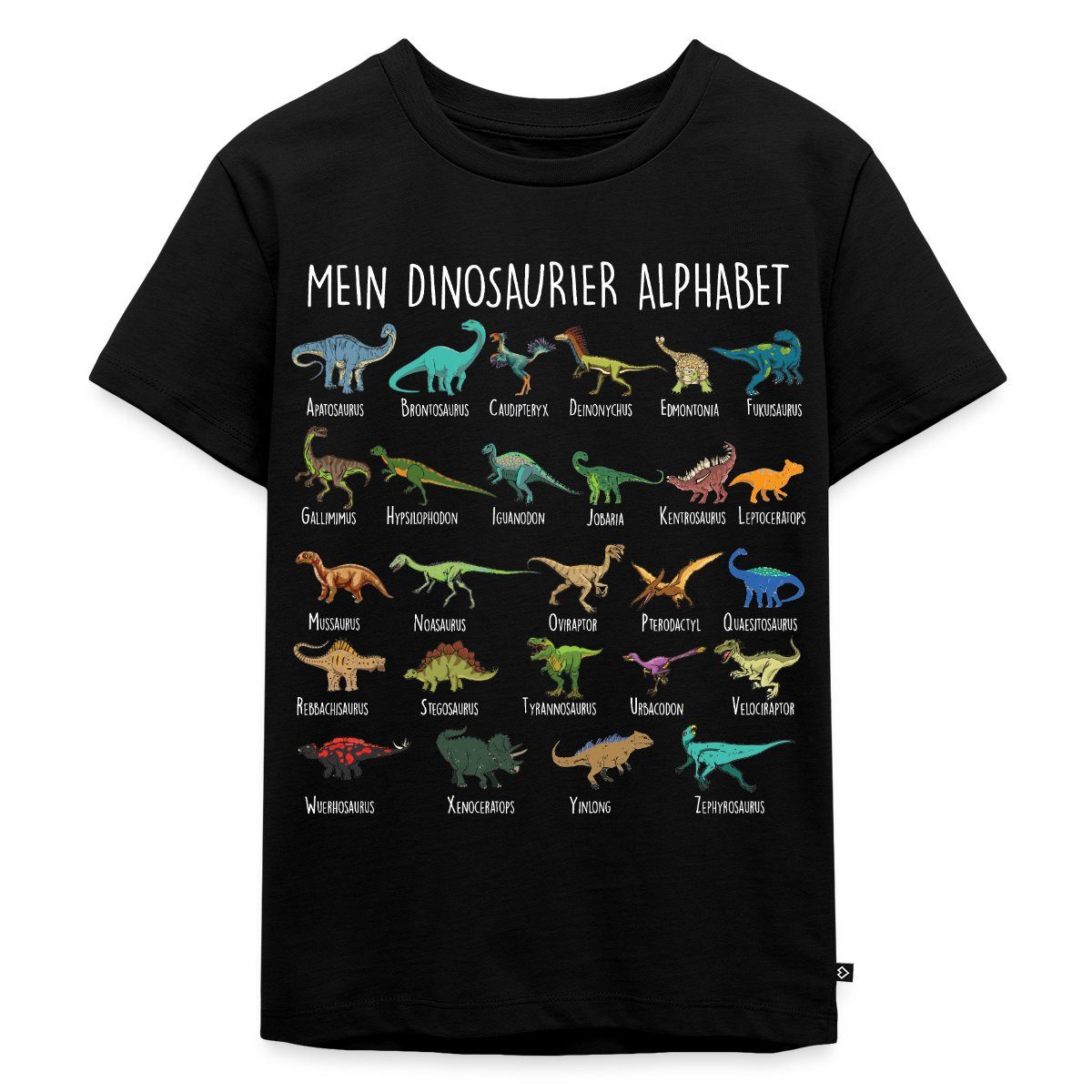 Spreadshirt T-Shirt Dinosaurier Alphabet Einschulung Kinder Premium T-Shirt (1-tlg)
