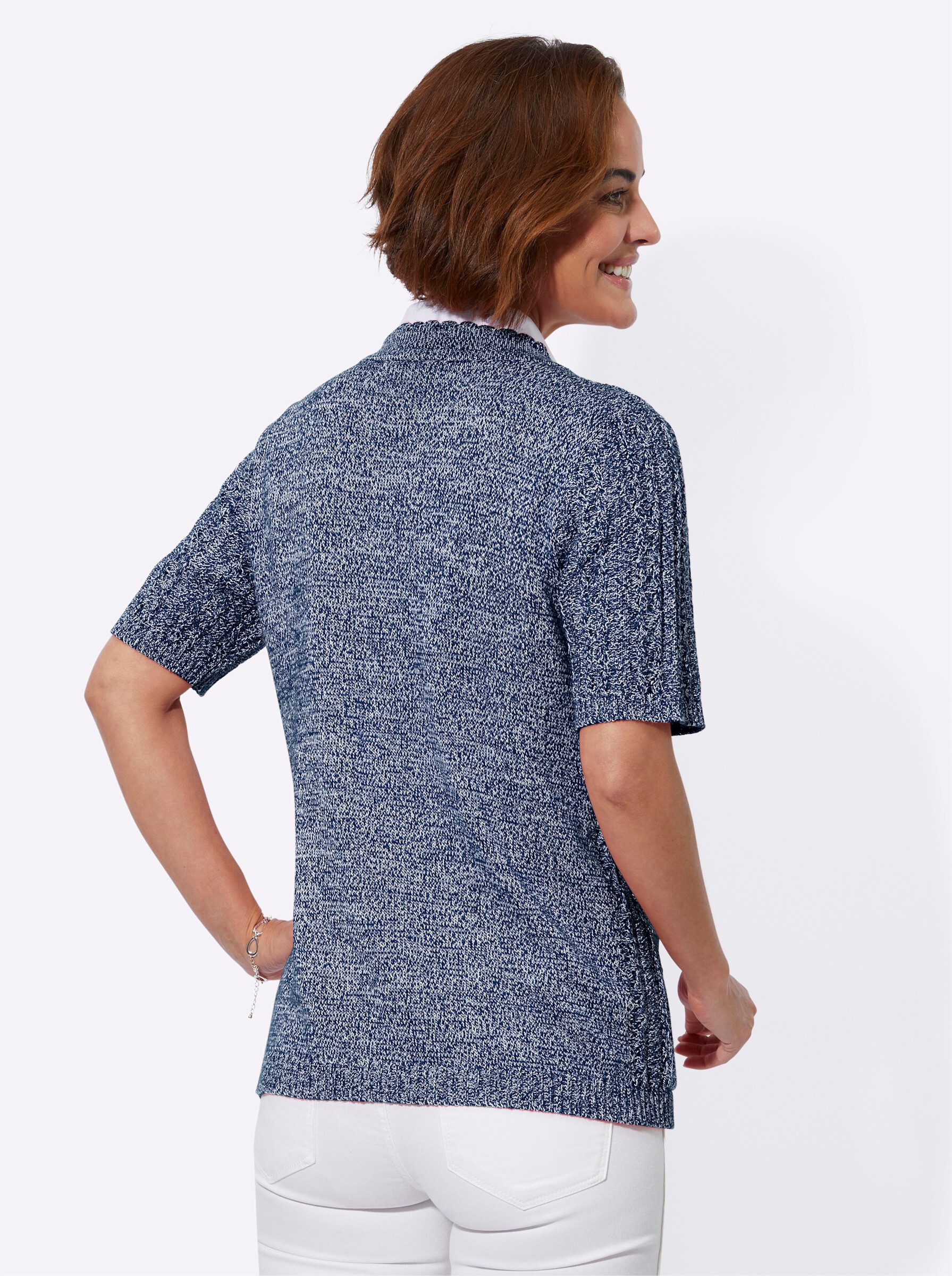 Witt Strickjacke Strickjacke Kurzarm Ajour, Jersey