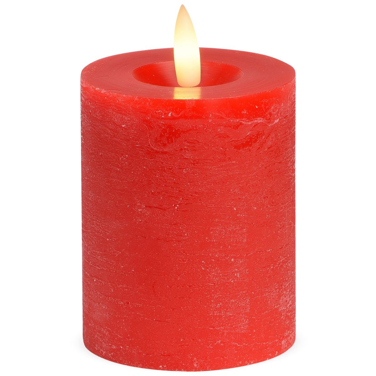 matches21 HOME & HOBBY LED-Kerze LED Stumpen-Kerze Echtwachs-Kerze flackernd, 7x9 cm, rot (1-tlg), Mit beweglicher Flamme, Fernbedienung & Timer für Adventskranz