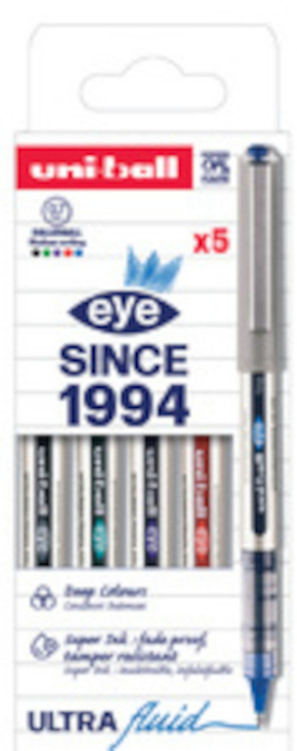Gelschreiber Faber-Castell Uniball eye fine UB-157 ASS02 5er Etui sort.