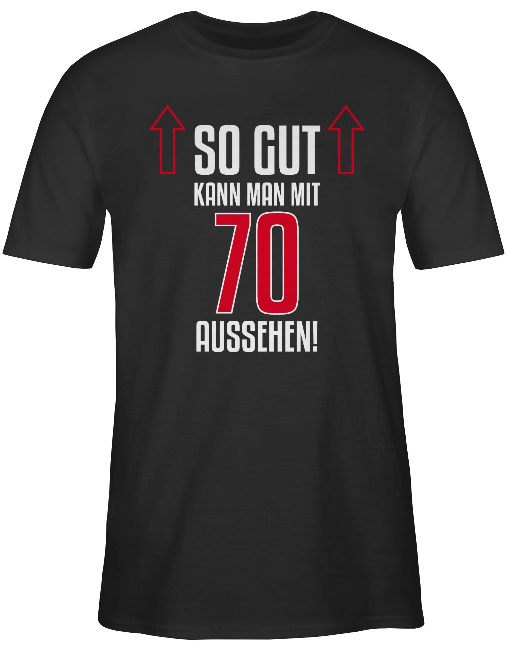 mit Shirtracer 2 gut So kann Schwarz man T-Shirt 70. Geburtstag aussehen siebzig