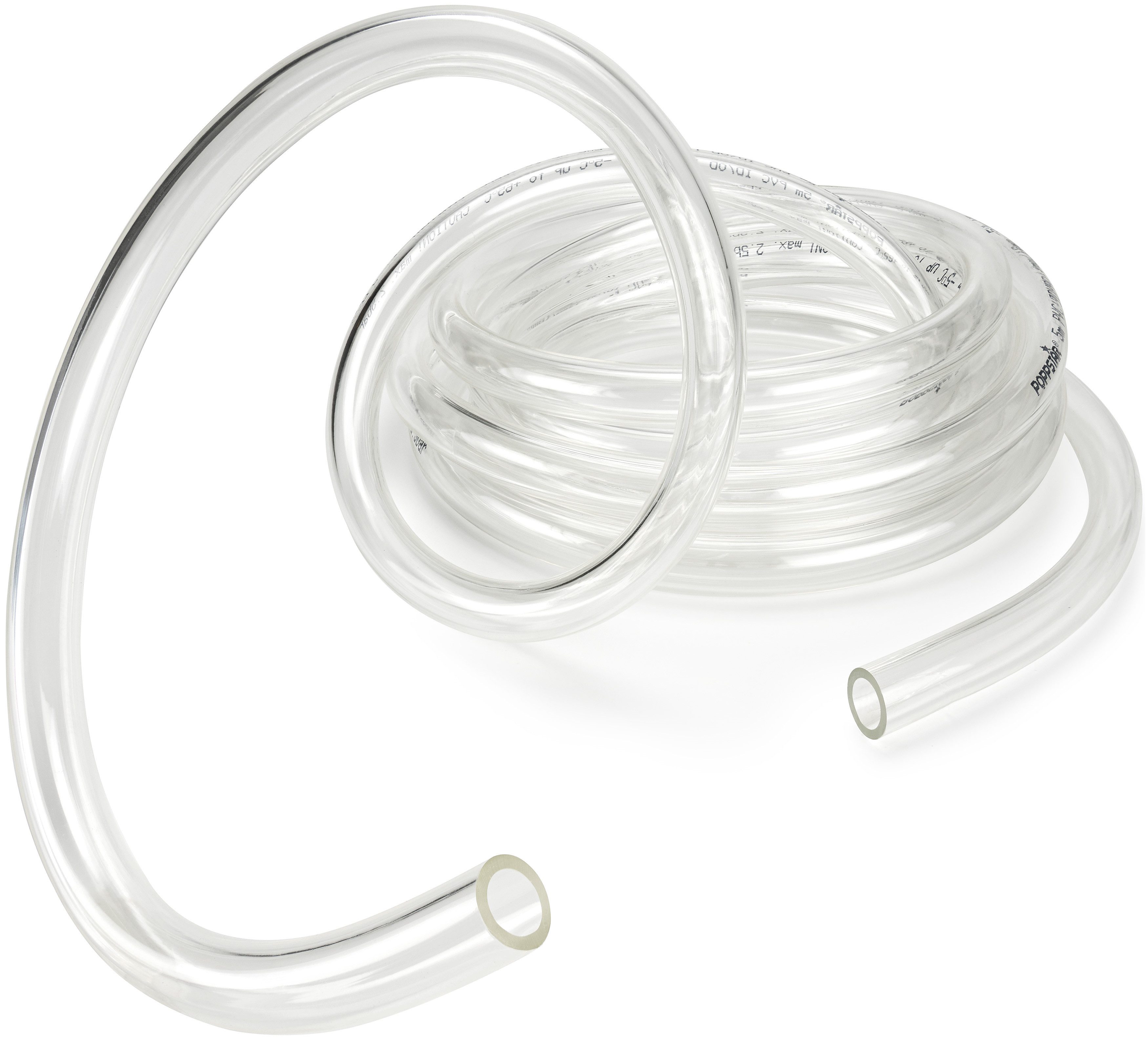 Poppstar Aquariumschlauch, 5m PVC Schlauch Transparent (ID/AD 5/8mm, max. 2 bar)