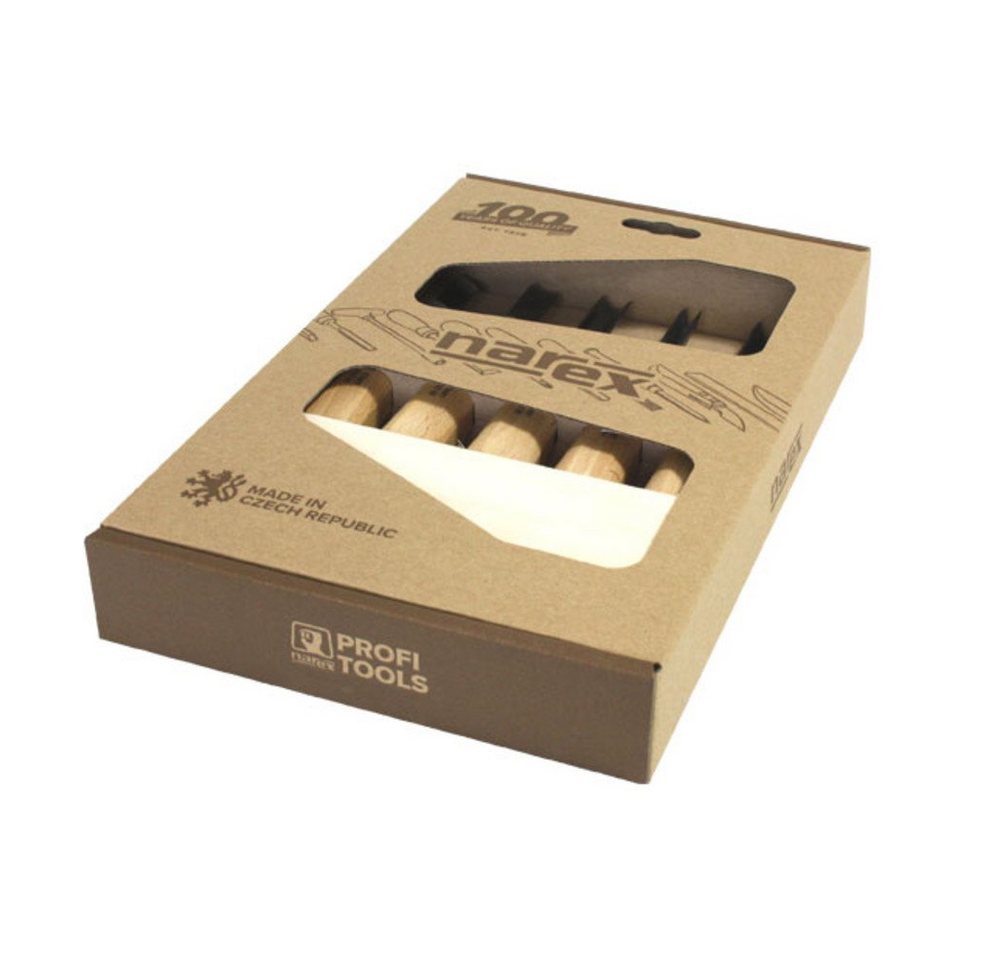 Thumbnail - NAREX Meißel-Set Starter Holzschnitz-Meißelset mit Holzblock 5 teilig, 280 in mm