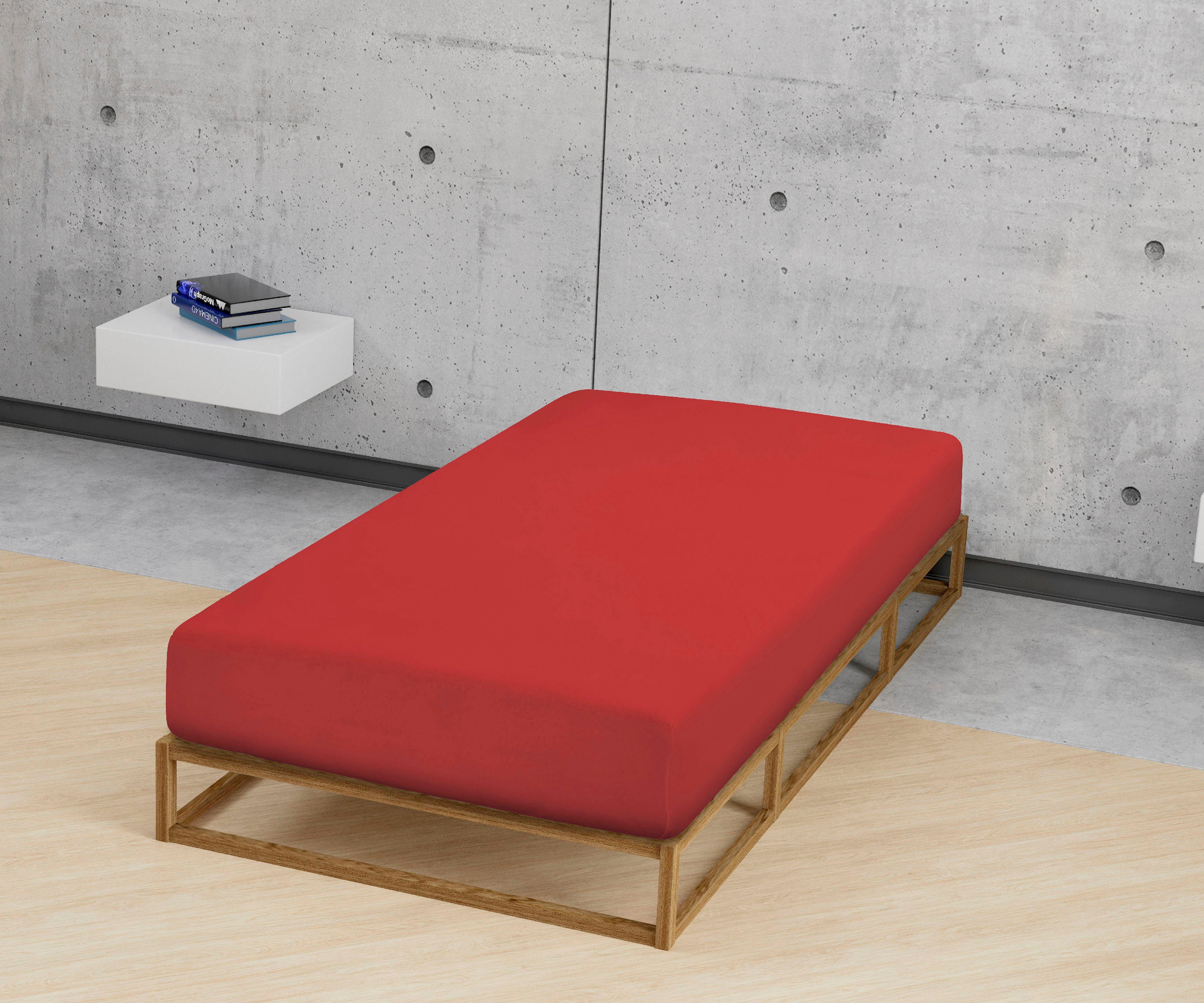 Castell - Markenbettwäsche Spannbettlaken Jersey in Gr. 90x200, 140x200 oder 180x200 cm, Jersey, Gummizug: rundum, (1 Stück), aus Baumwolle, für Matratzen bis 22 cm Höhe, Bettlaken, Spannbetttuch