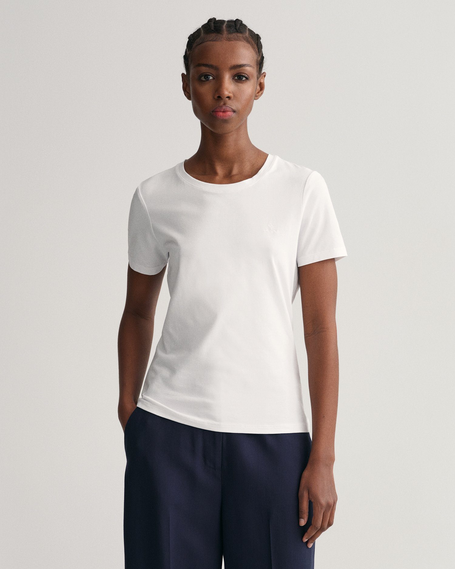 T-Shirt aus Gant Weiß Stretch-Baumwolle Top