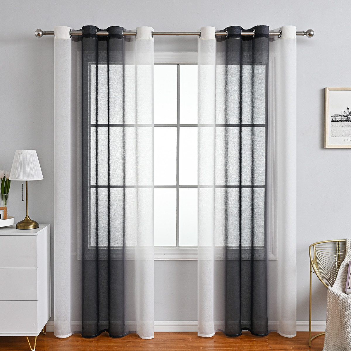 BYSURE Gardine, Ösen (2 St), halbtransparent, günstig online kaufen