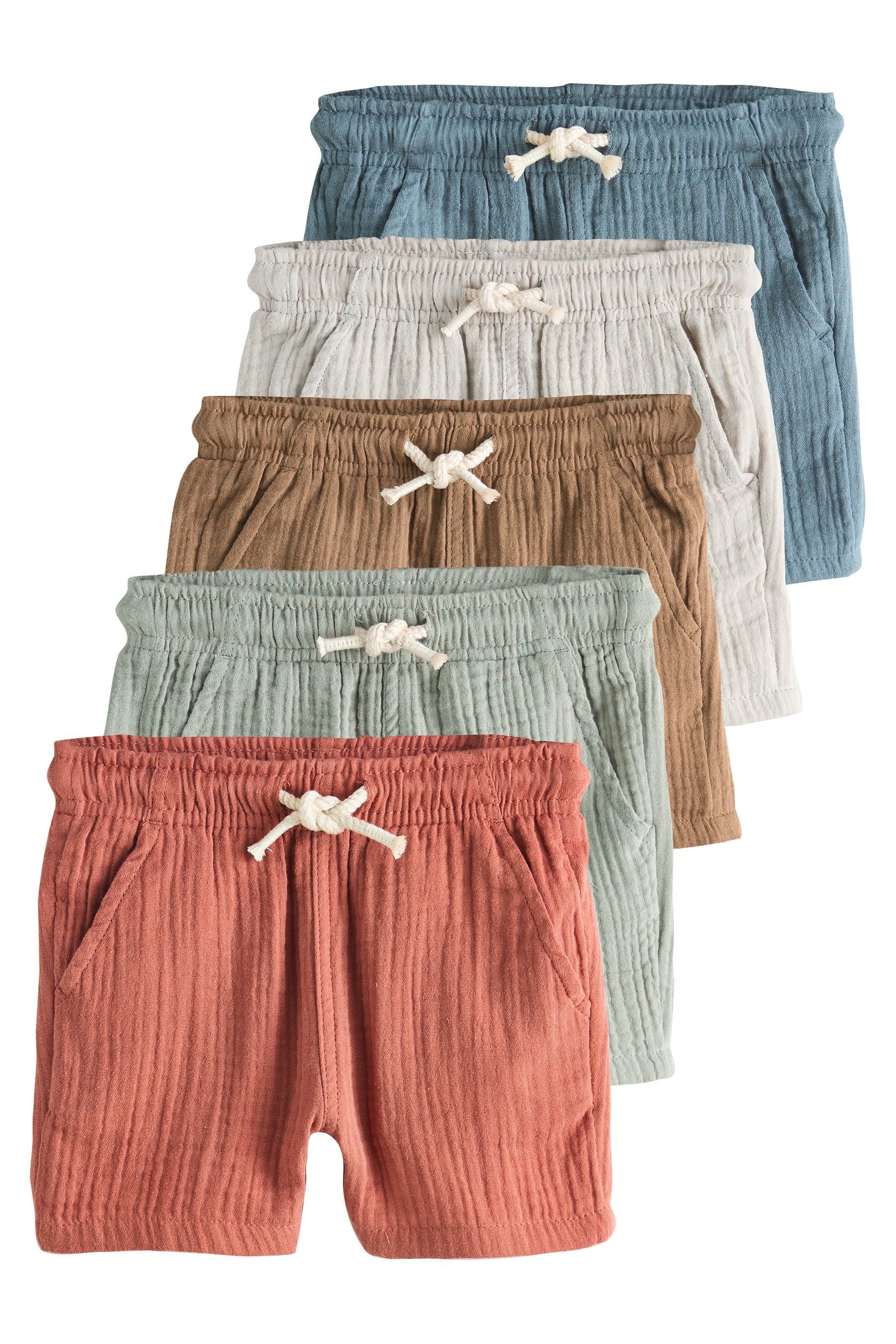 Next Shorts Weiche, strukturierte Schlupfshorts im 5er-Pack (5-tlg)