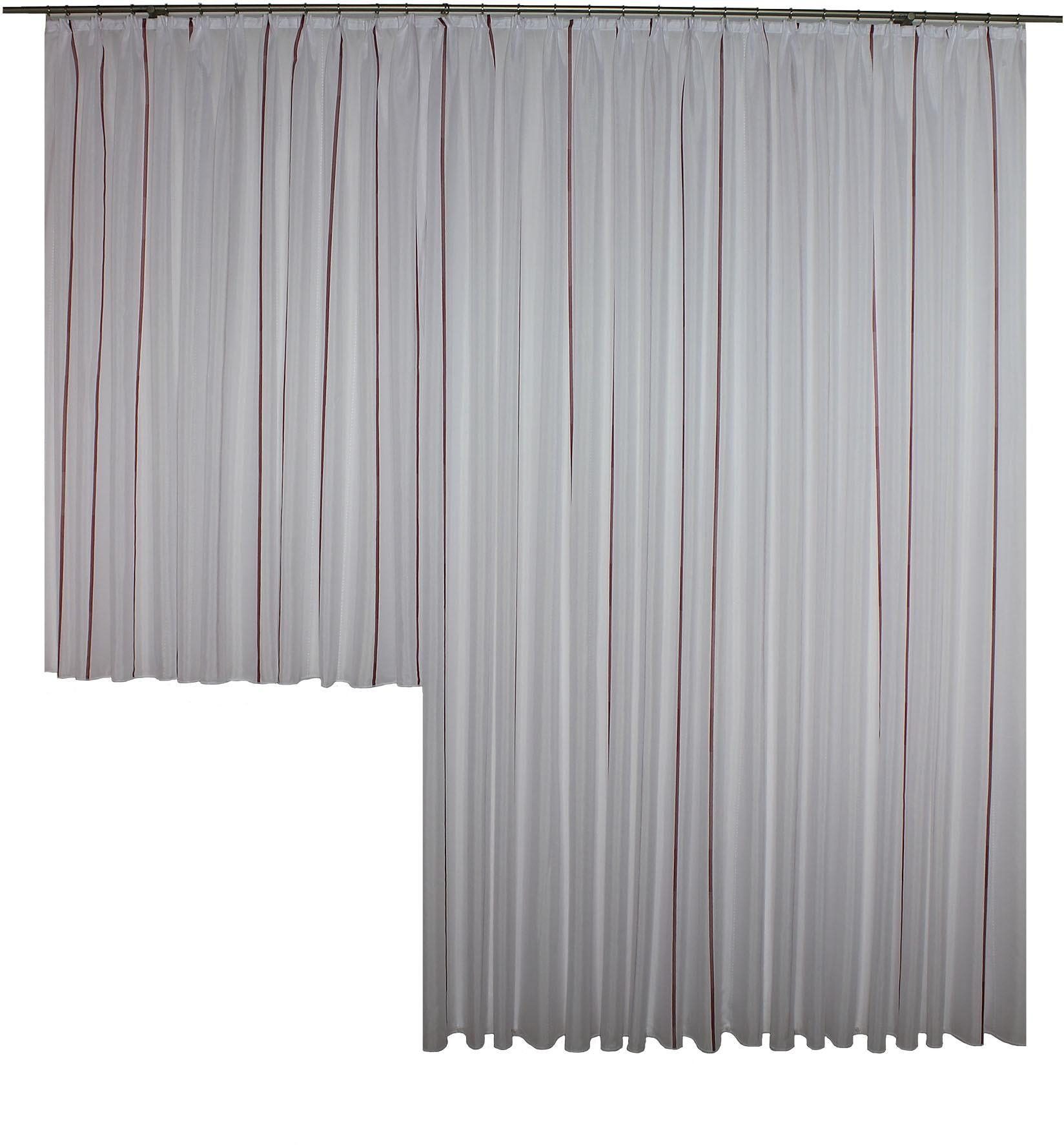 Vorhang Betsy, Wirth, Faltenband (1 St), halbtransparent, Store rot