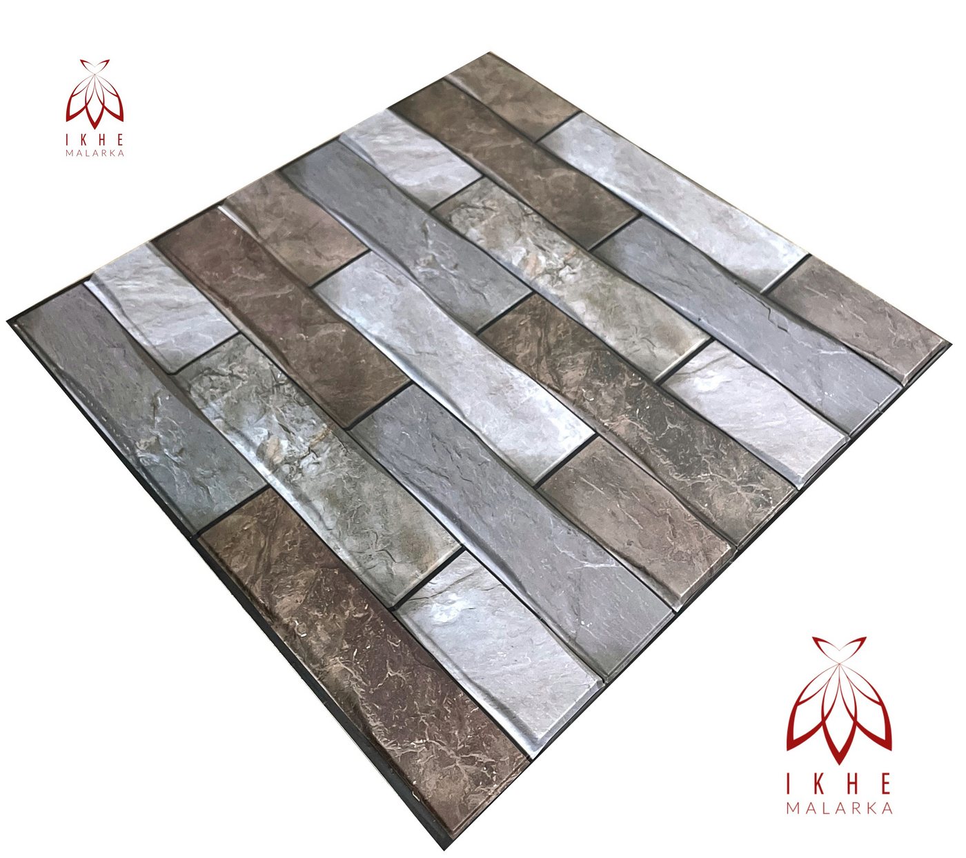 Thumbnail - IKHEMalarka 3D Wandpaneel Tapeten 3D Paneele PVC Schaum SELBSTKLEBEND, BxL: 30,00x30,00 cm, 0,09 qm, Tapete mit Steinopt...