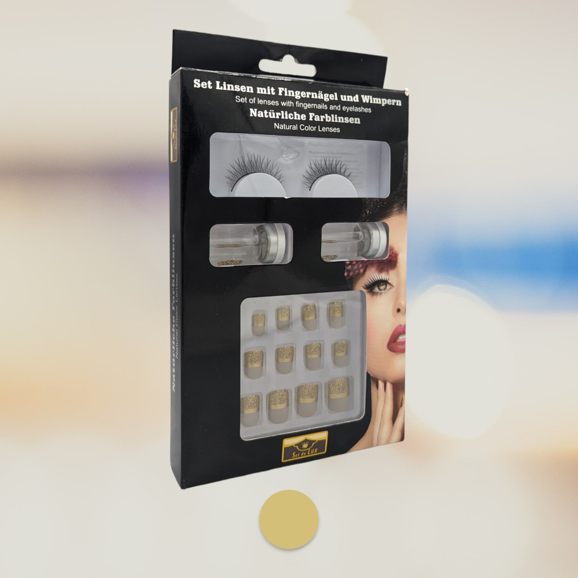 Eyecatcher Make-up Set Set Linsen mit Fingernägel und Wimpern