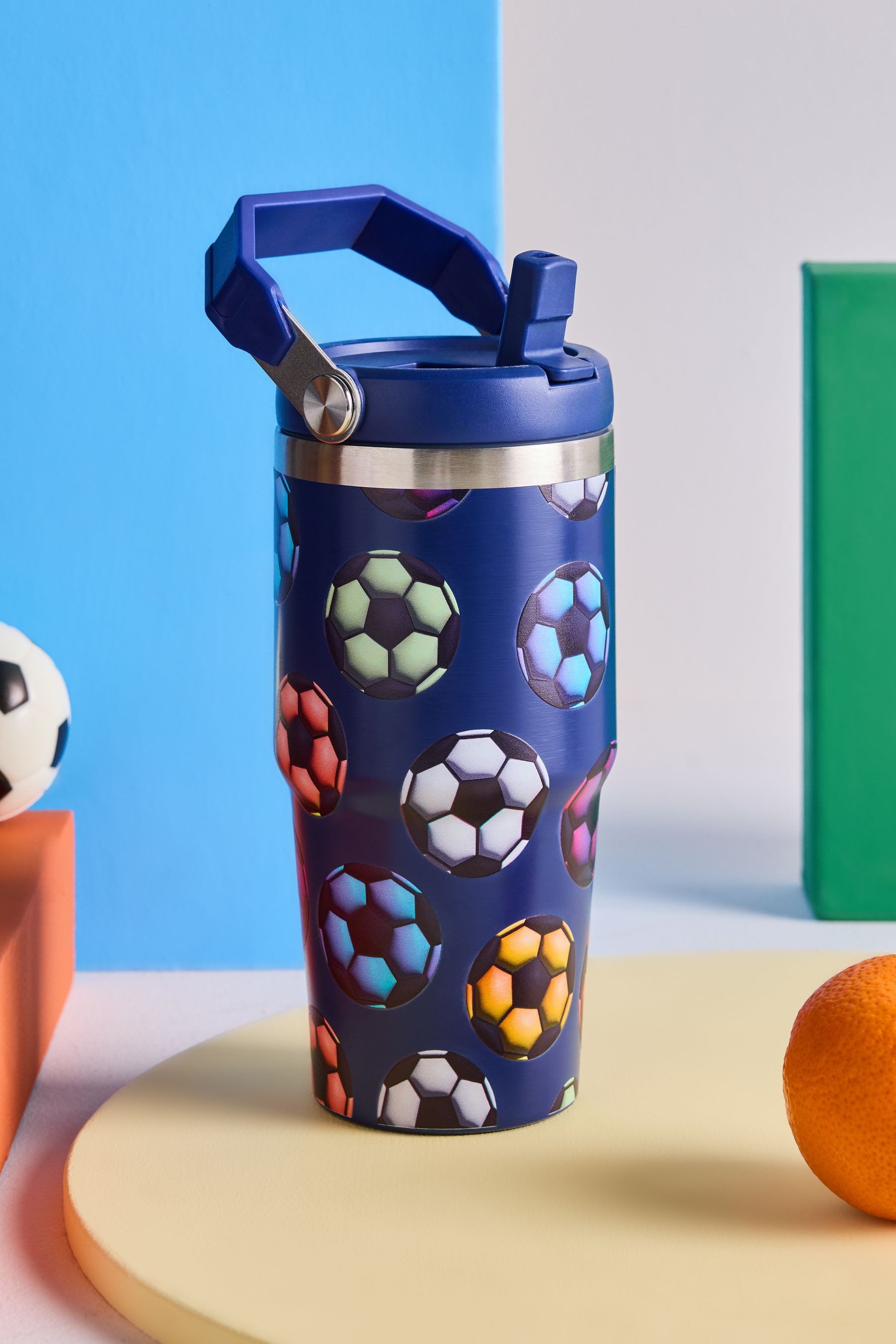 Next Trinkflasche 600 ml Edelstahl-Wasserflasche, Fußball