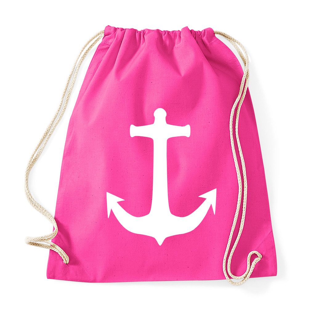 Blondie & Brownie Turnbeutel Maritimer Turnbeutel Anker Baumwolle Freizeit Sport Tasche Komfort (Einzelstück, Einzelartikel), Turnbeutel Anker Baumwolle Sportbeutel maritim Freizeit Tasche Uni
